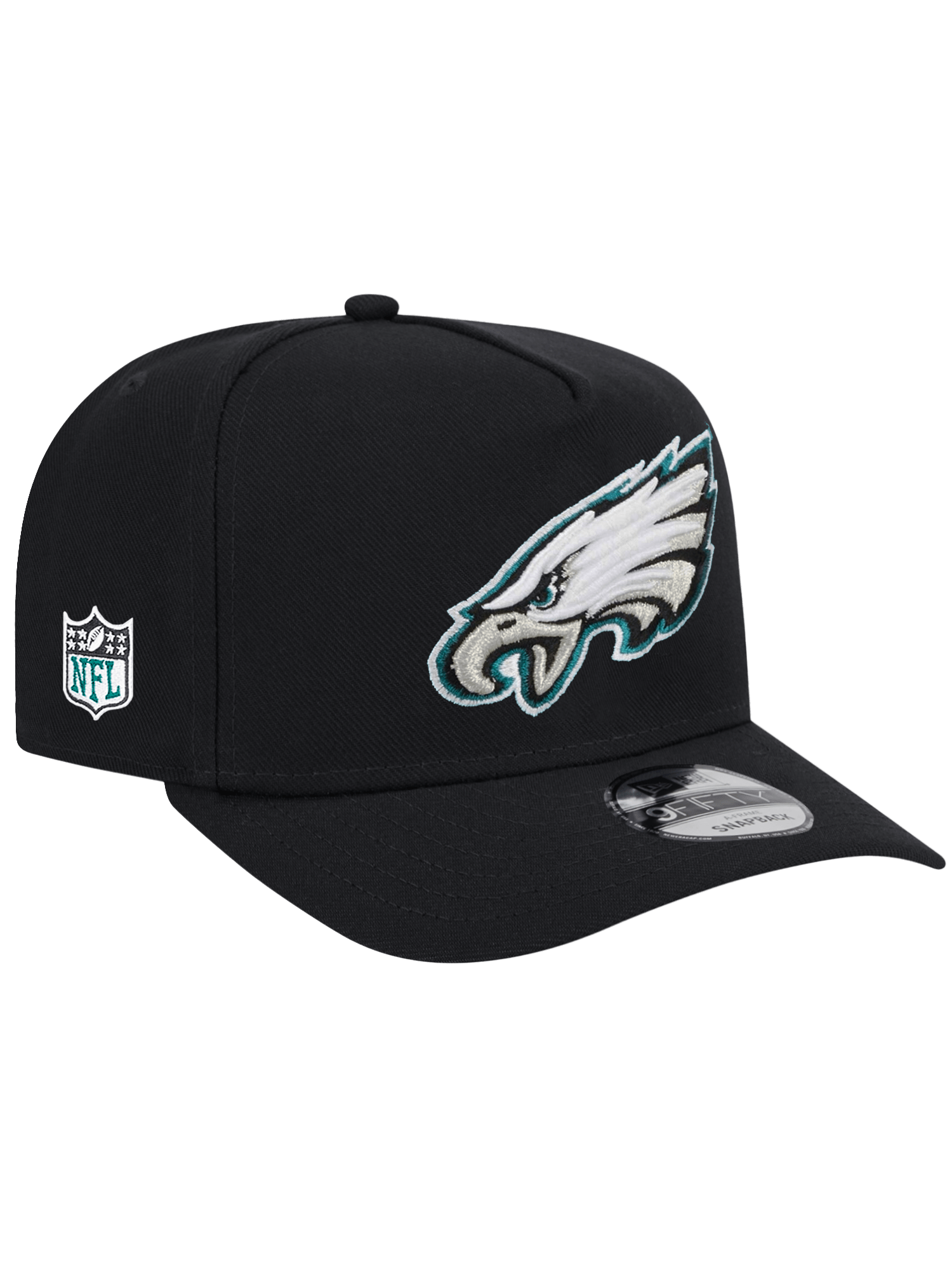 New Era Caps Philadelphia Eagles New Era NFL Team 9FIFTY A-Frame Pre-Curved Snapback Hat - Black