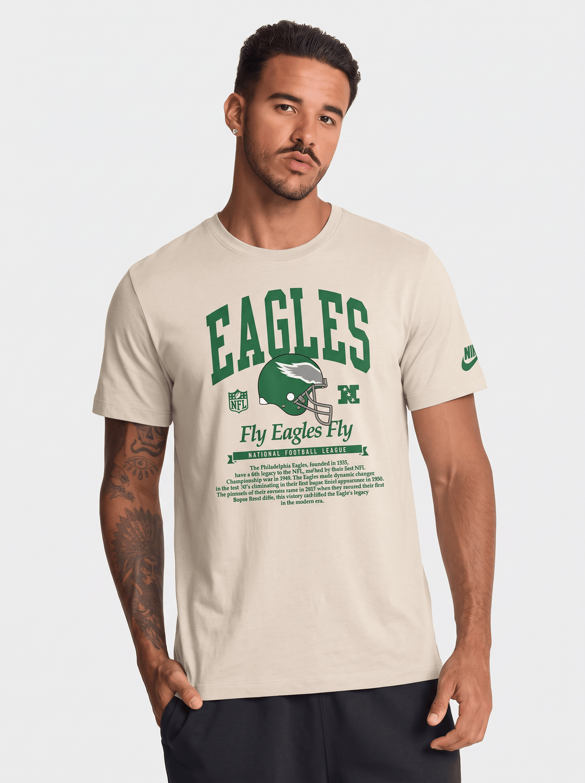 Nike T-Shirts Philadelphia Eagles Nike NFL Rewind 2 Hit T-Shirt - Sand