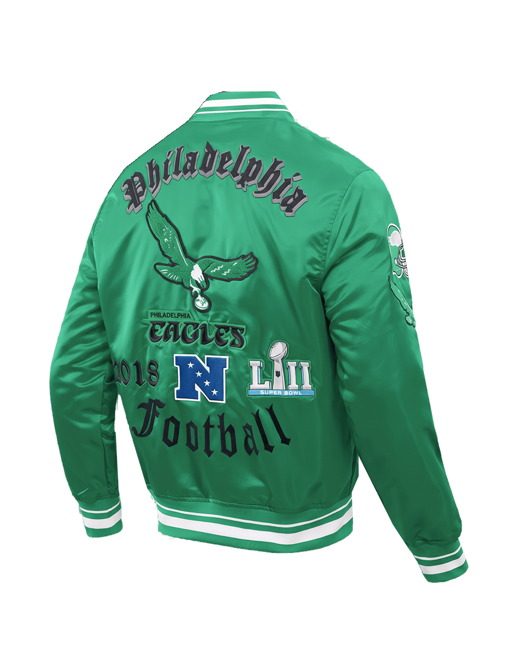 Pro Standard Jackets Philadelphia Eagles Pro Standard NFL Old English Lightweight Satin Jacket - Green
