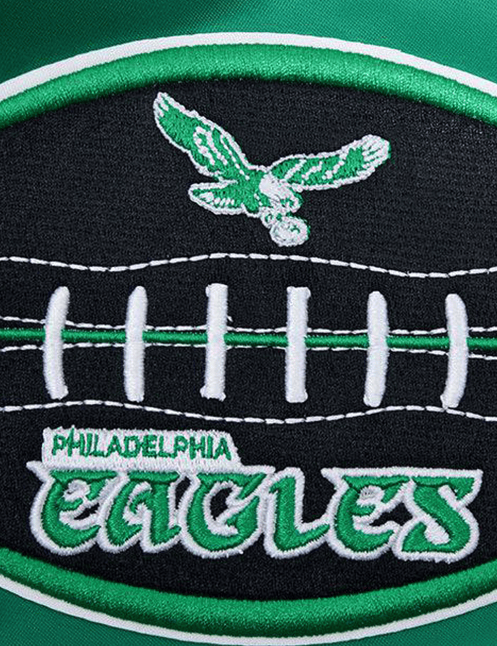 Pro Standard Jackets Philadelphia Eagles Pro Standard NFL Old English Lightweight Satin Jacket - Green