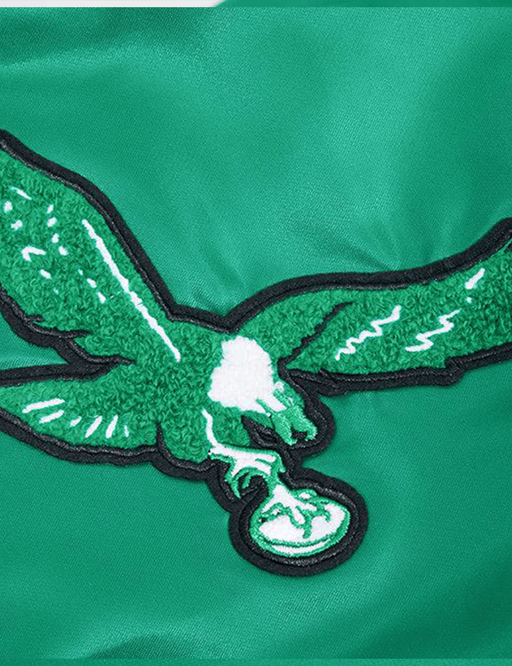 Pro Standard Jackets Philadelphia Eagles Pro Standard NFL Old English Lightweight Satin Jacket - Green