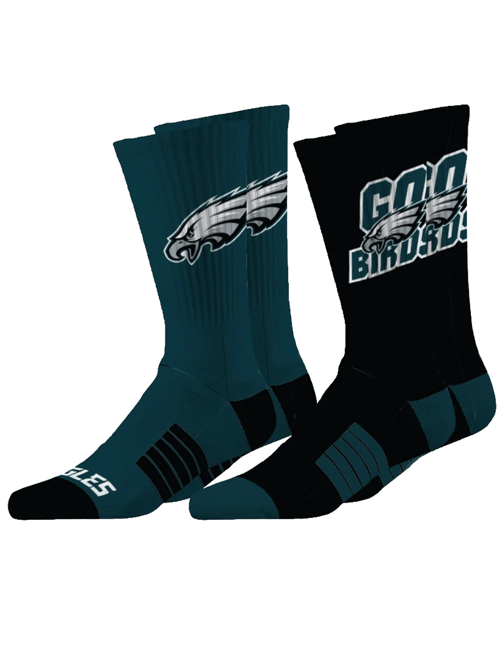 Strideline Socks Large (9-12 US) Philadelphia Eagles Strideline NFL Team Premier Flex-Stretch Crew Socks - 2 Pack