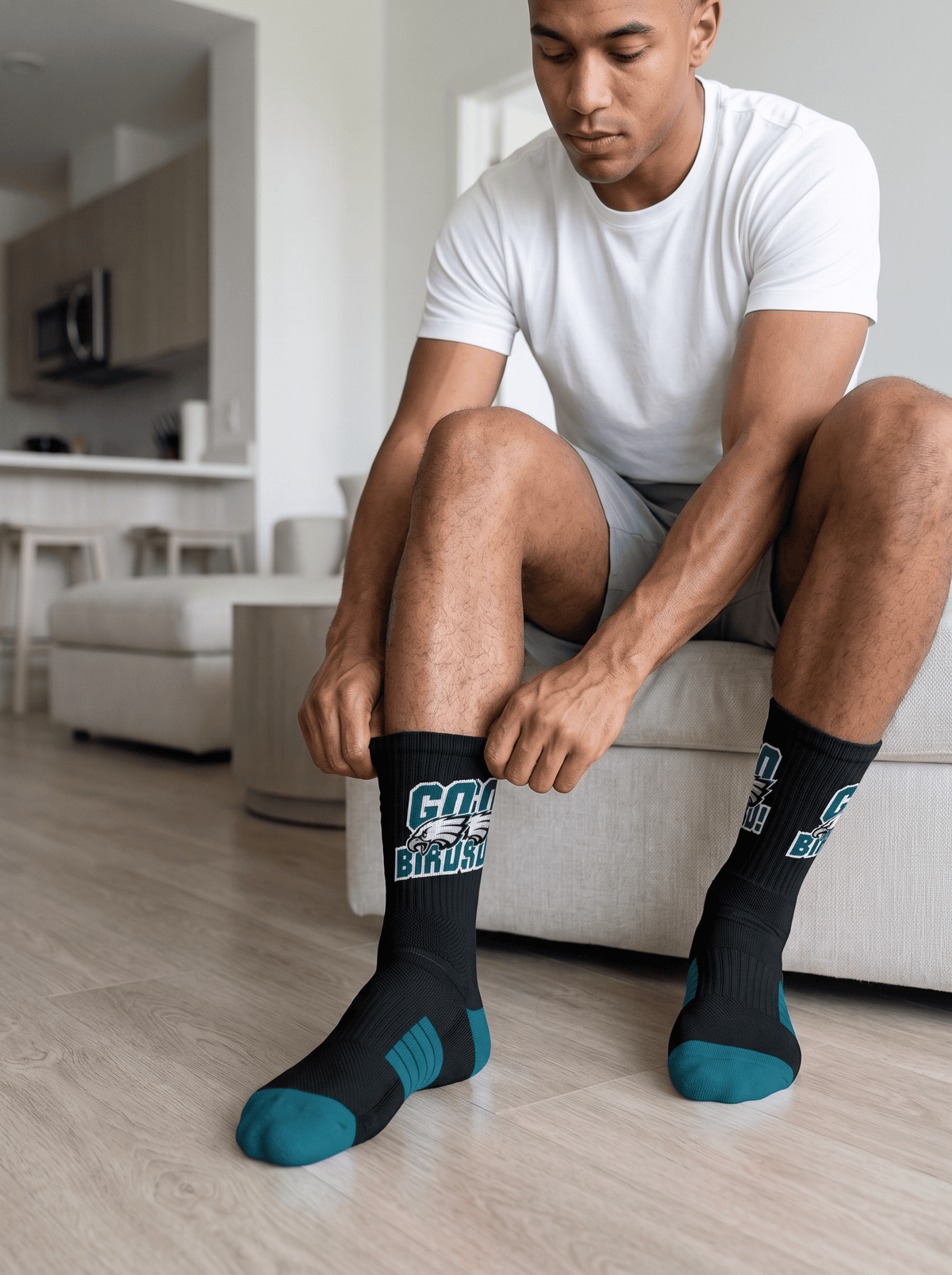 Strideline Socks Large (9-12 US) Philadelphia Eagles Strideline NFL Team Premier Flex-Stretch Crew Socks - 2 Pack