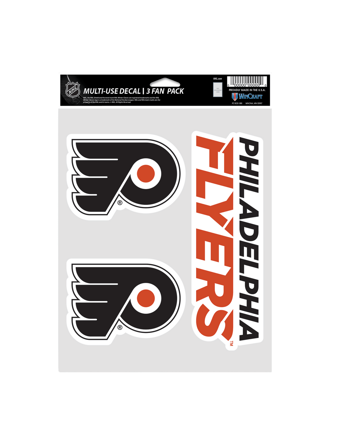 Wincraft Accessories Philadelphia Flyers Wincraft NHL Team 3 Piece 5” x 7” Decal Set