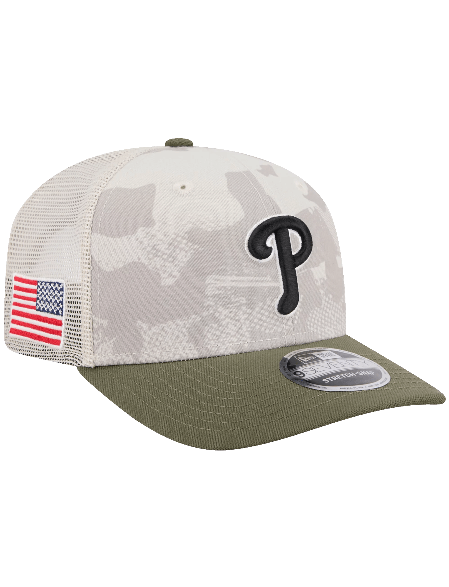 New Era Caps Philadelphia Phillies New Era MLB Armed Forces 2025 9SEVENTY Stretch-Snapback Hat