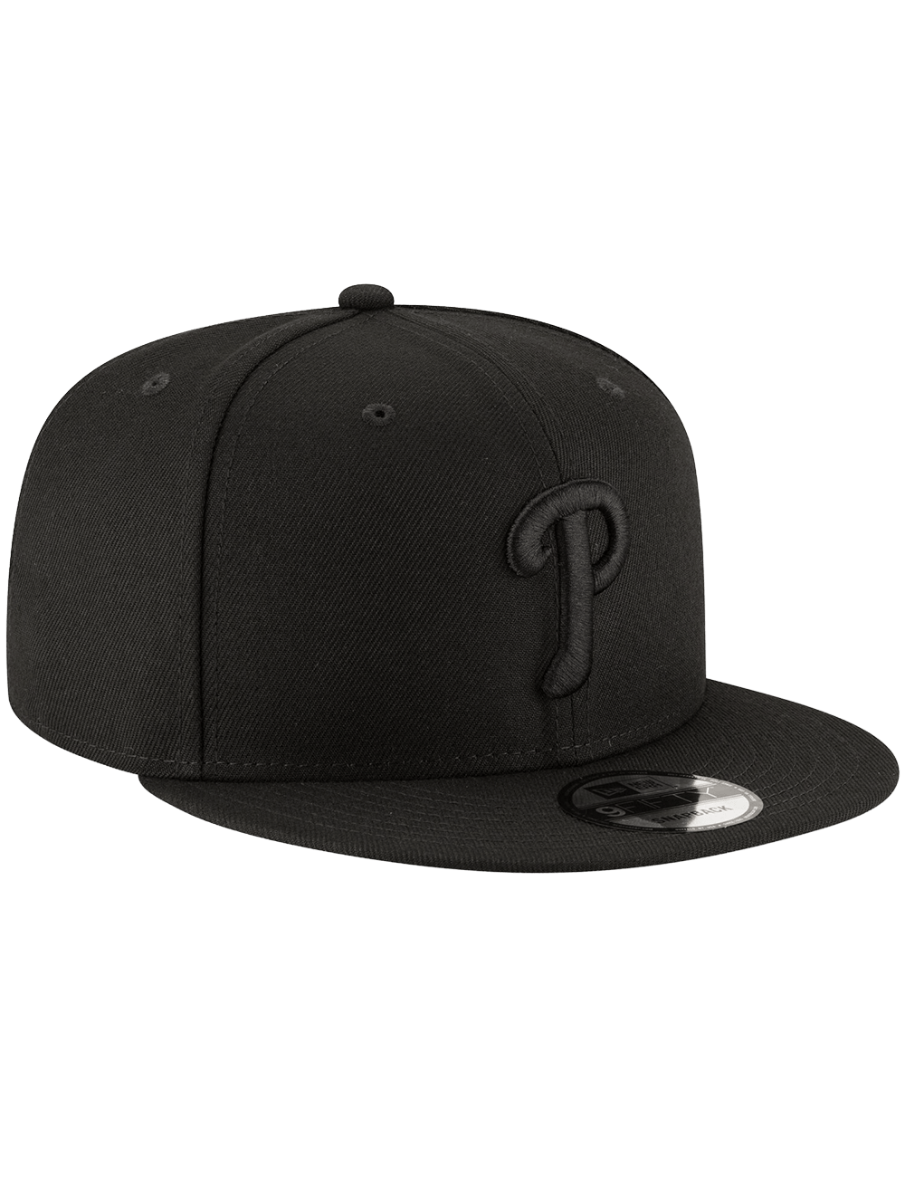 New Era Caps OSFA Philadelphia Phillies New Era MLB Black On Black 9FIFTY Snapback Hat