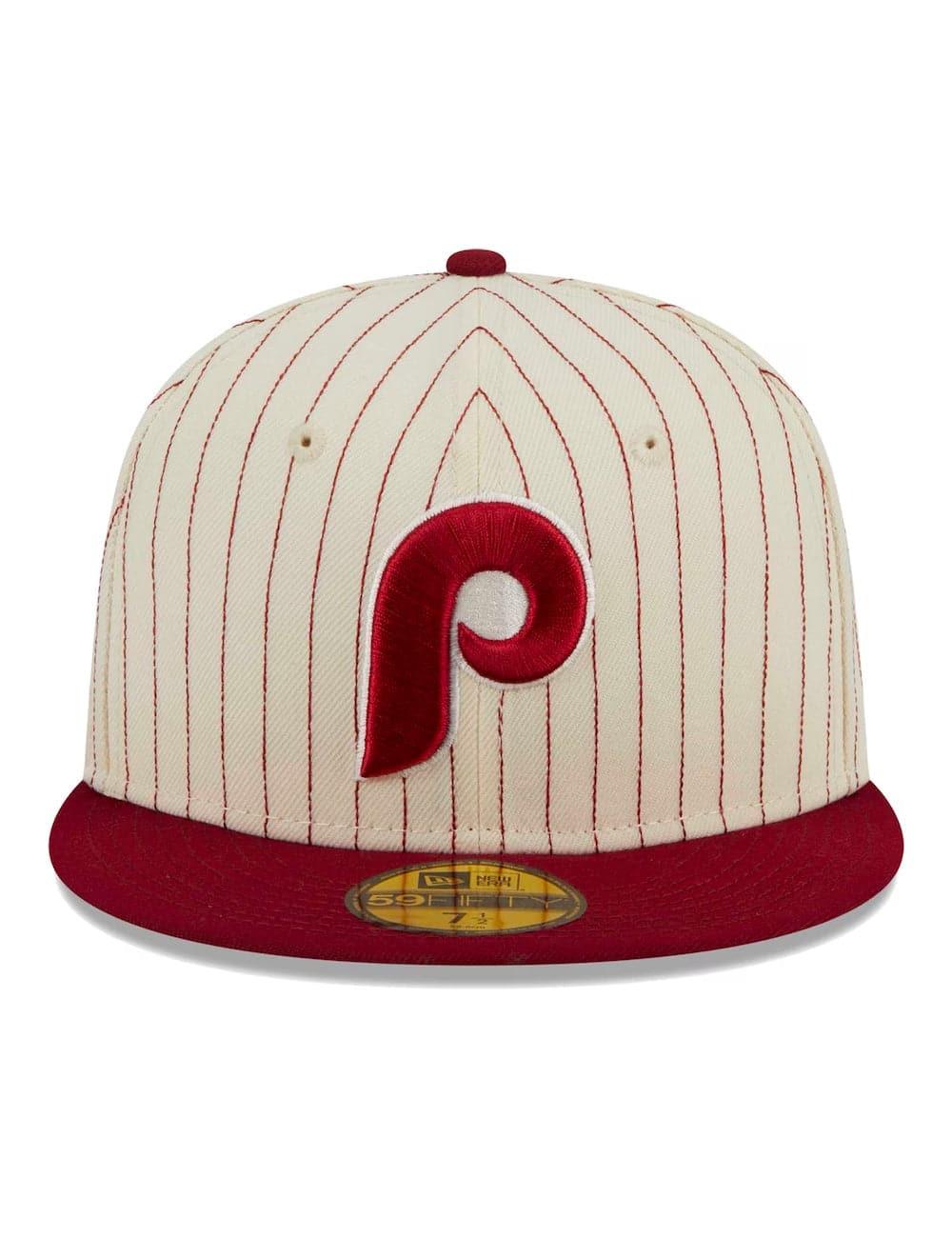 New Era Caps Philadelphia Phillies New Era MLB Retro Script 59FIFTY Fitted Hat - Off White