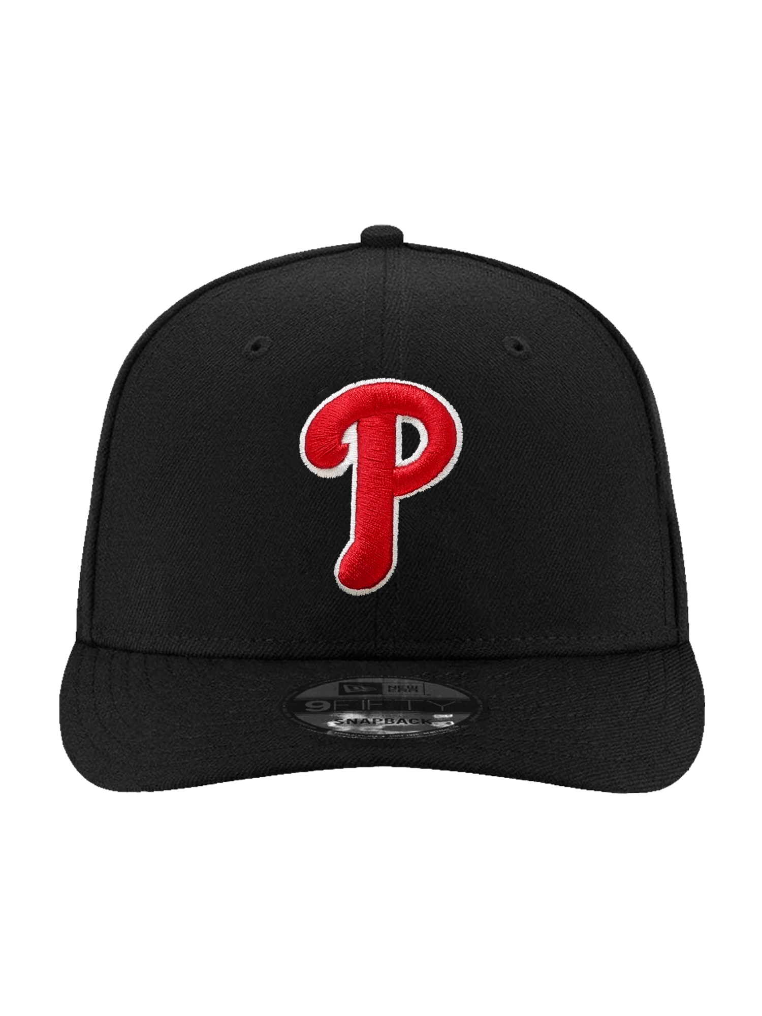 New Era Caps Philadelphia Phillies New Era MLB Team Outline 9FIFTY Pre-Curved Snapback Hat - Black