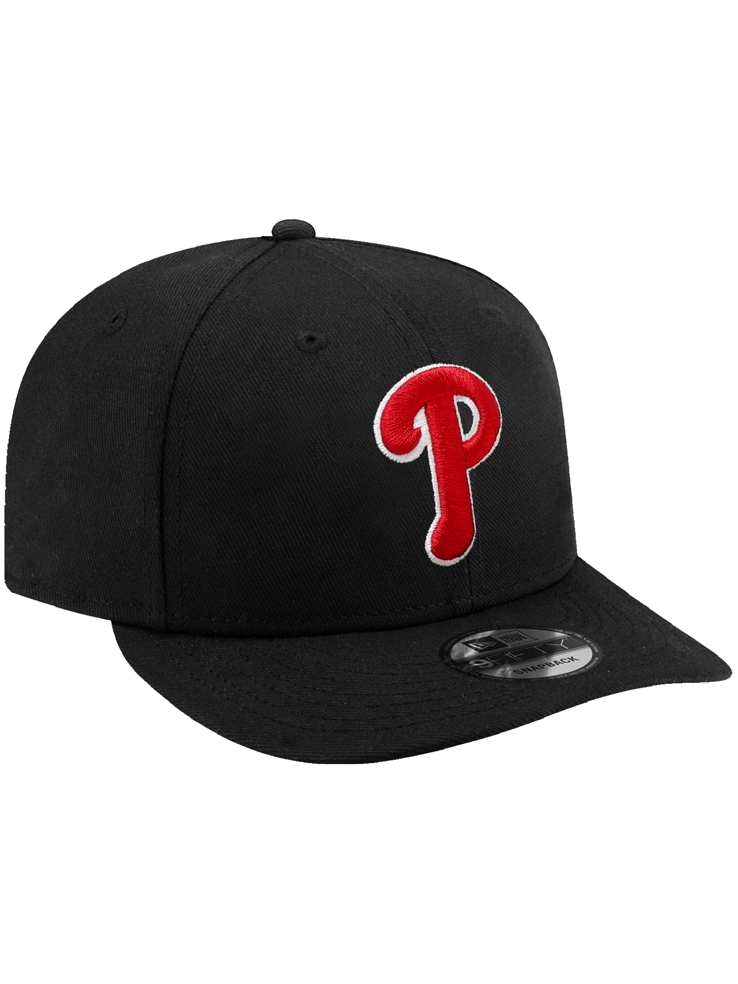 New Era Caps Philadelphia Phillies New Era MLB Team Outline 9FIFTY Pre-Curved Snapback Hat - Black