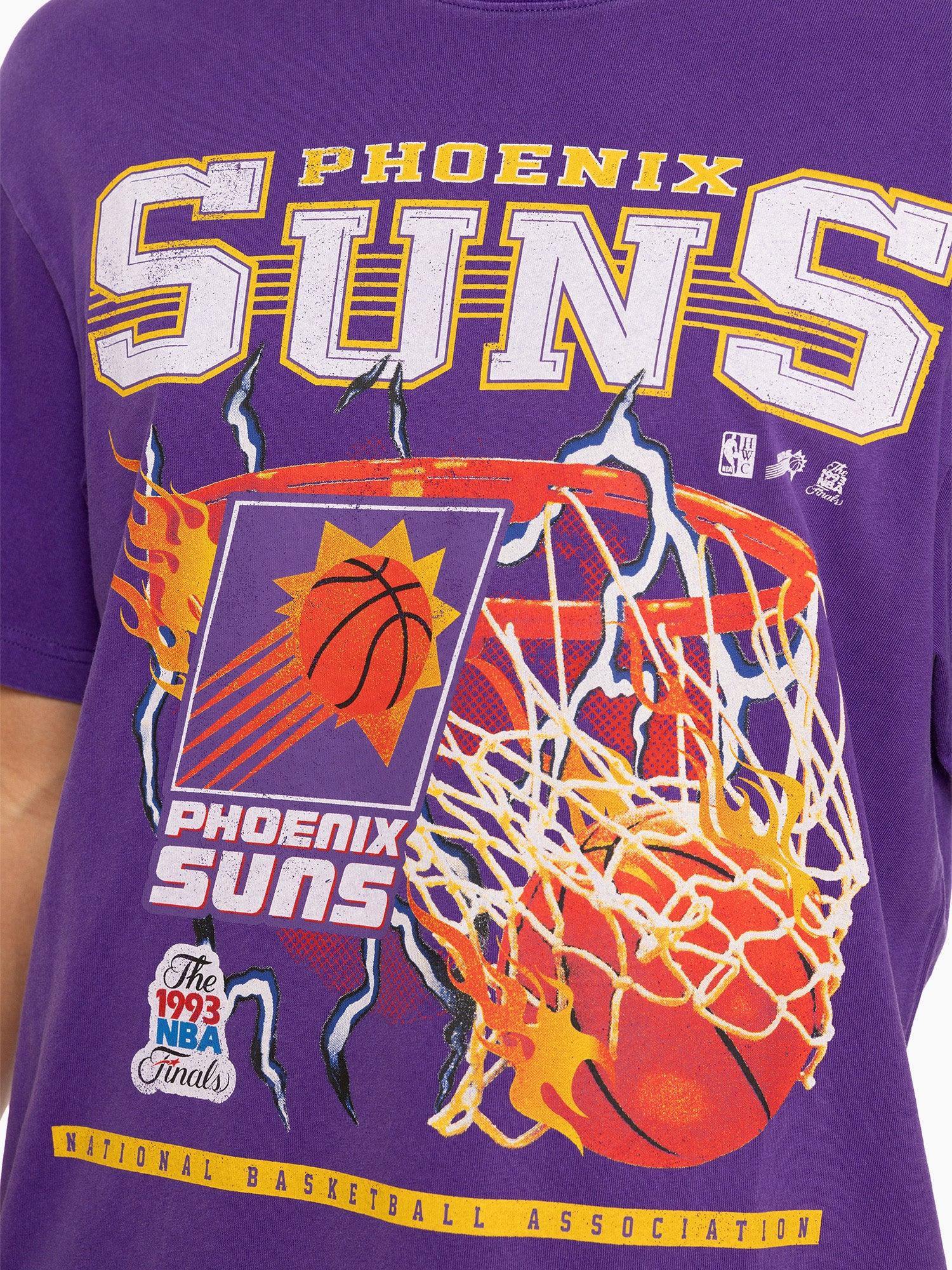 Mitchell And Ness T-Shirts Phoenix Suns Mitchell & Ness NBA Lightning Hoop Vintage T-Shirt - Purple