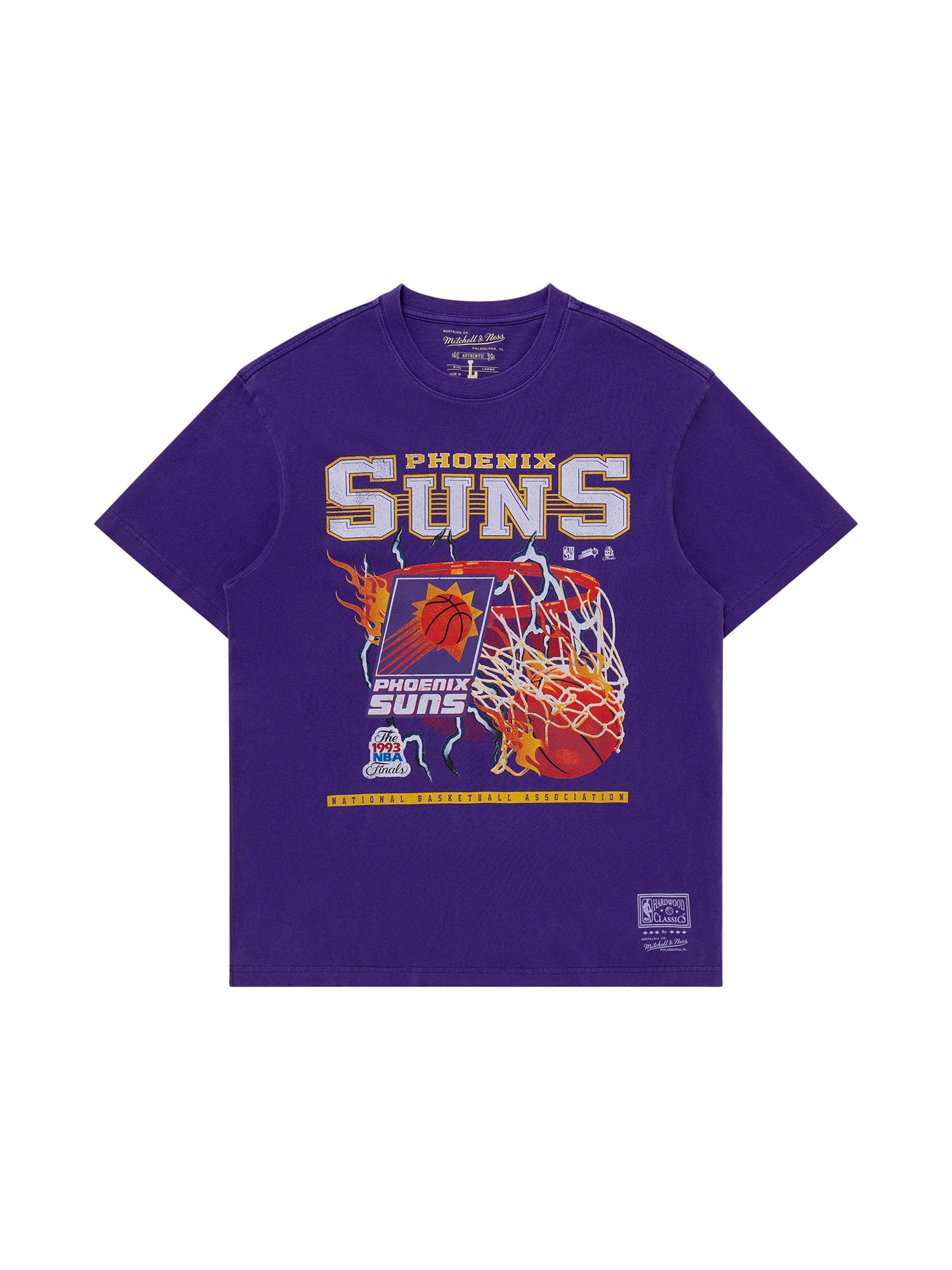 Mitchell And Ness T-Shirts Phoenix Suns Mitchell & Ness NBA Lightning Hoop Vintage T-Shirt - Purple