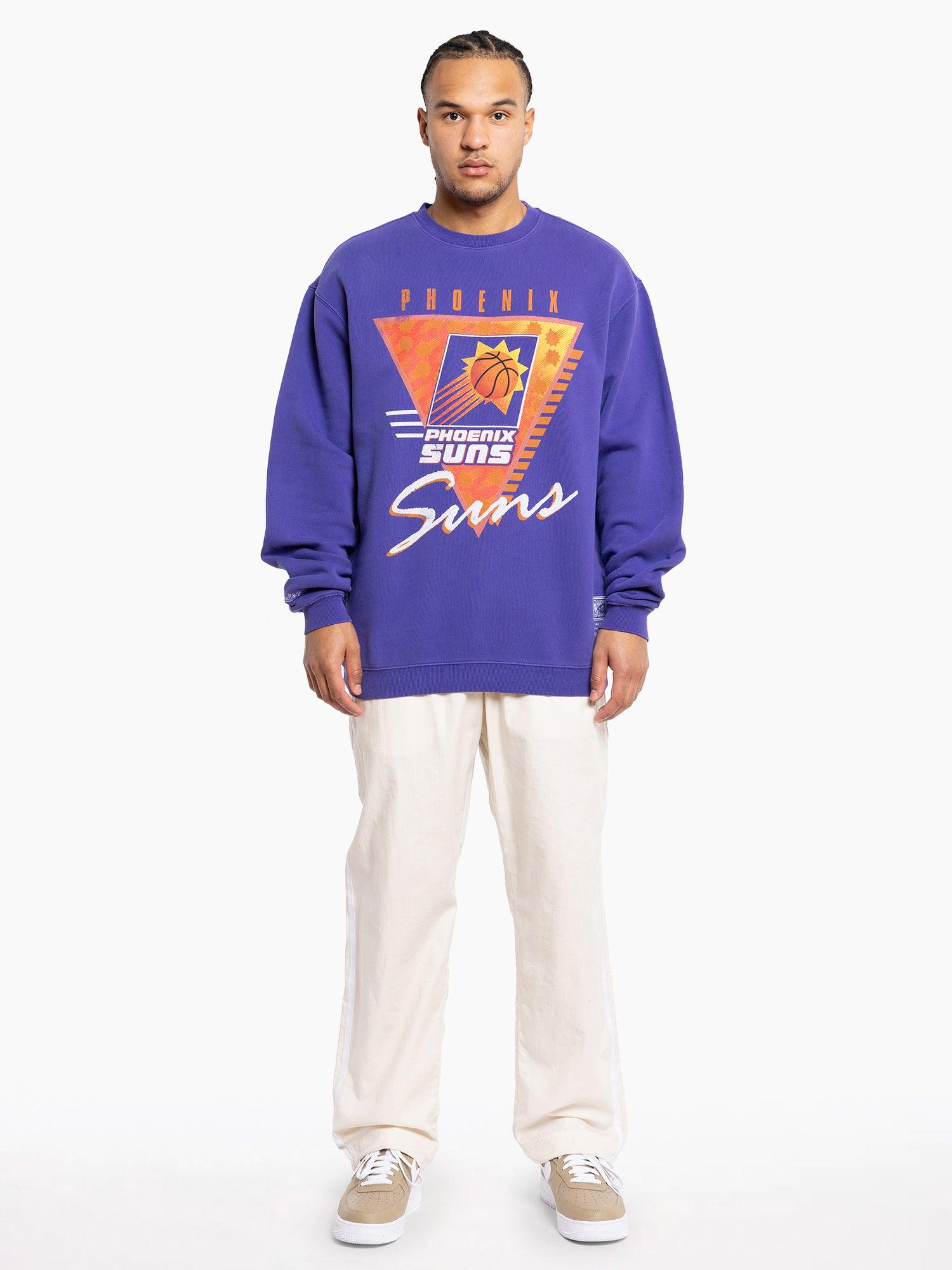 Mitchell And Ness Jumpers Phoenix Suns Mitchell & Ness NBA Tri Logo Vintage Crew Jumper - Faded Purple
