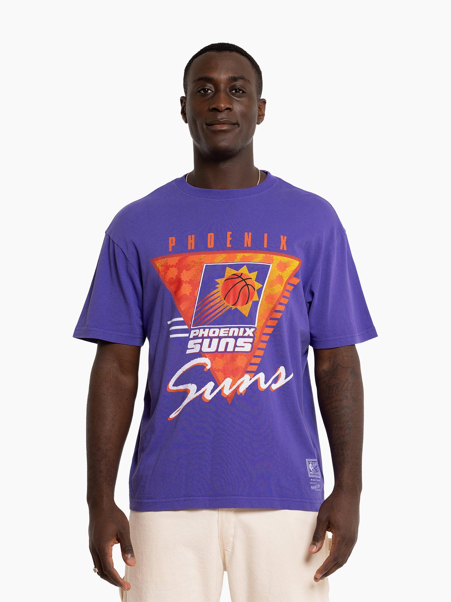 Mitchell And Ness T-Shirts Phoenix Suns Mitchell & Ness NBA Tri Logo Vintage T-Shirt - Faded Purple