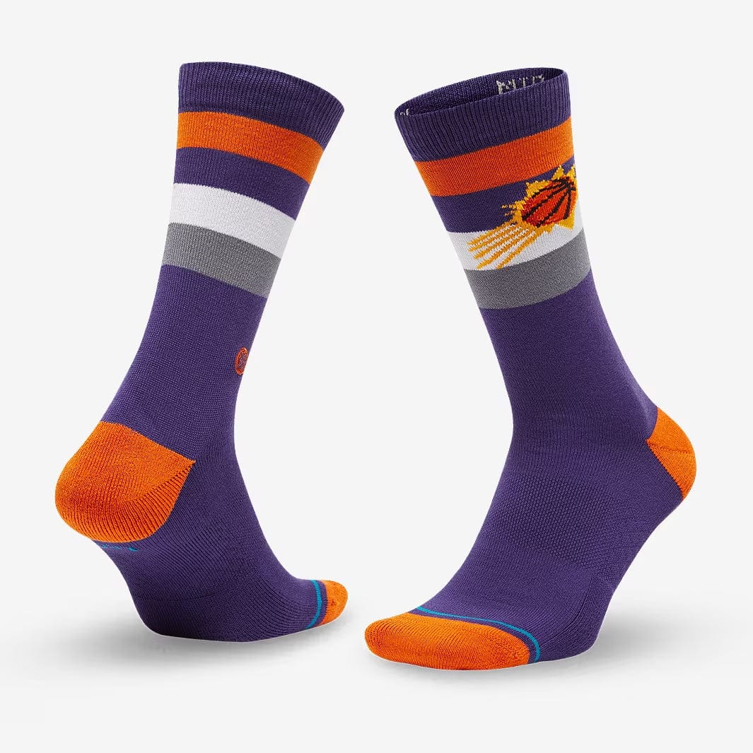 Stance Socks Large (9-12 US) Phoenix Suns Stance NBA Team Stripe Crew Socks - Purple