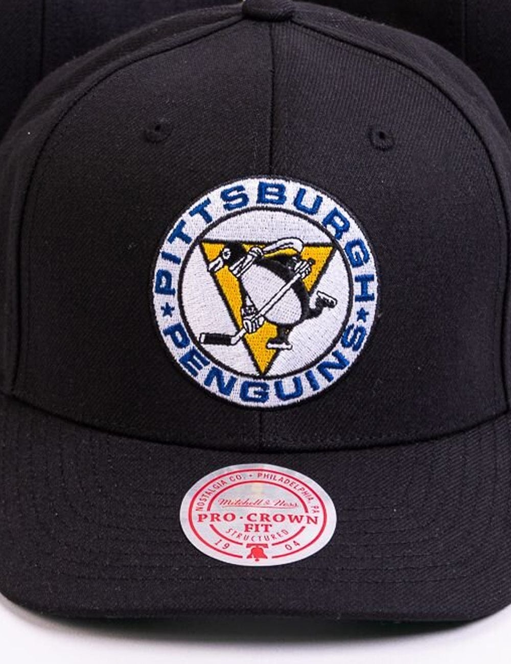 Mitchell And Ness Caps Pittsburgh Penguins Mitchell & Ness NHL Team 2.0 Pro Crown Snapback Hat - Black