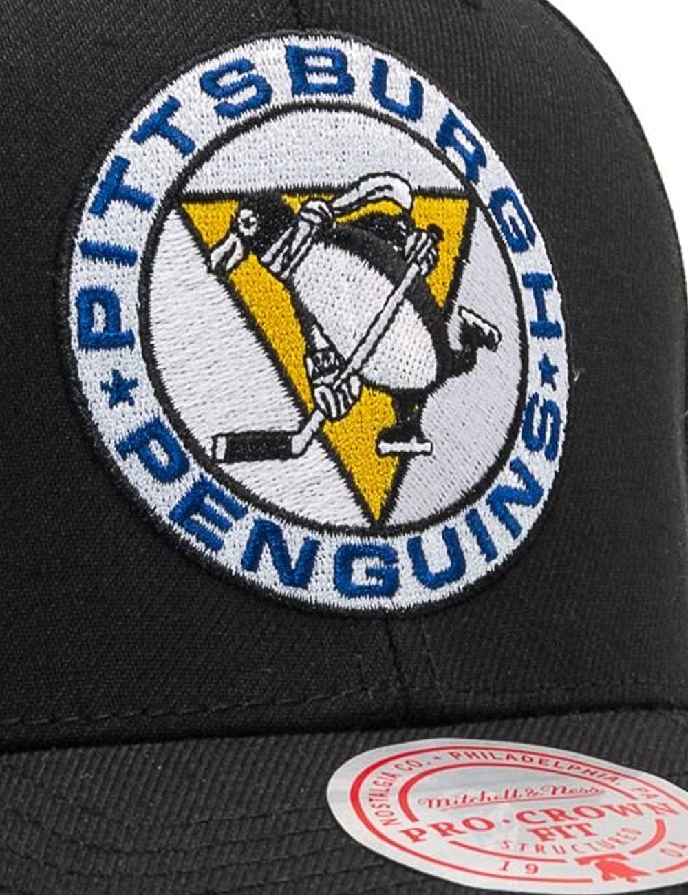 Mitchell And Ness Caps Pittsburgh Penguins Mitchell & Ness NHL Team 2.0 Pro Crown Snapback Hat - Black