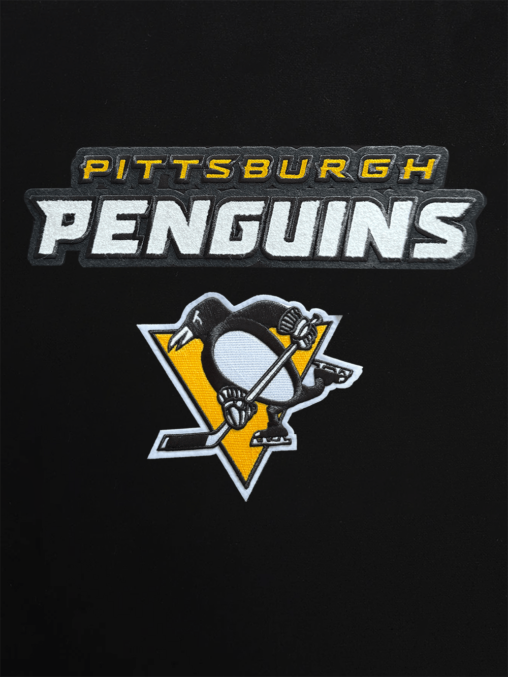 Pro Standard Jumpers Pittsburgh Penguins Pro Standard NHL Classic Chenille Flex Hoodie Jumper - Black