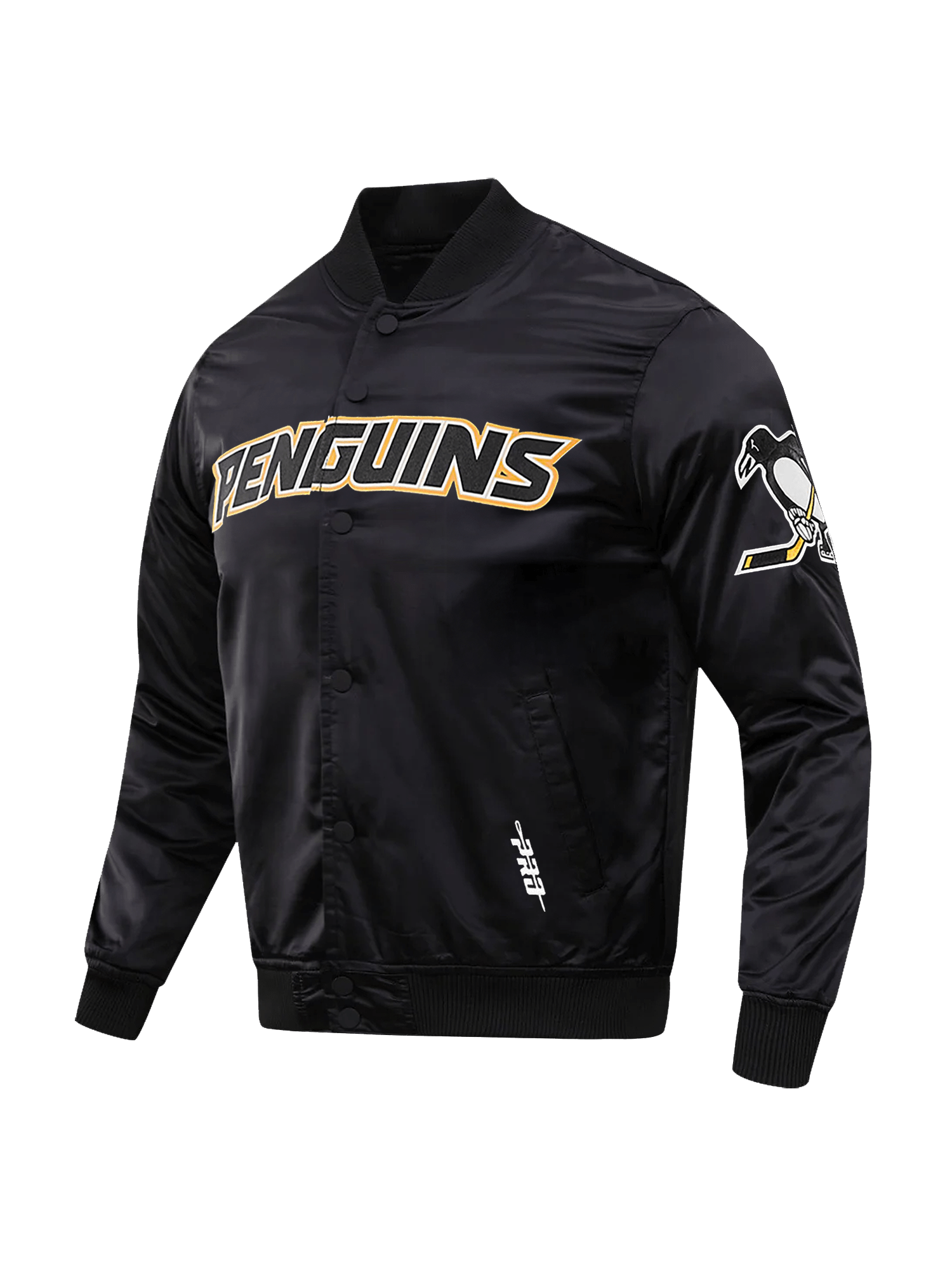 Pro Standard Jackets Pittsburgh Penguins Pro Standard NHL Team Classic Satin Button Jacket - Black