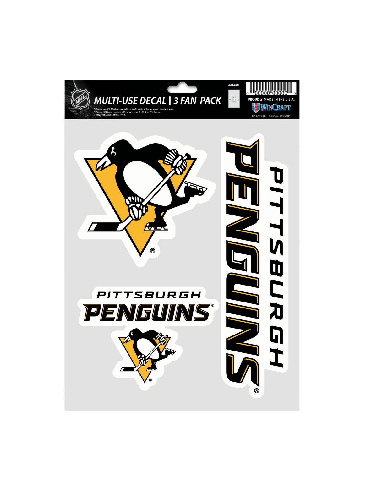 Wincraft Accessories Pittsburgh Penguins Wincraft NHL Team 3 Piece 5” x 7” Decal Set