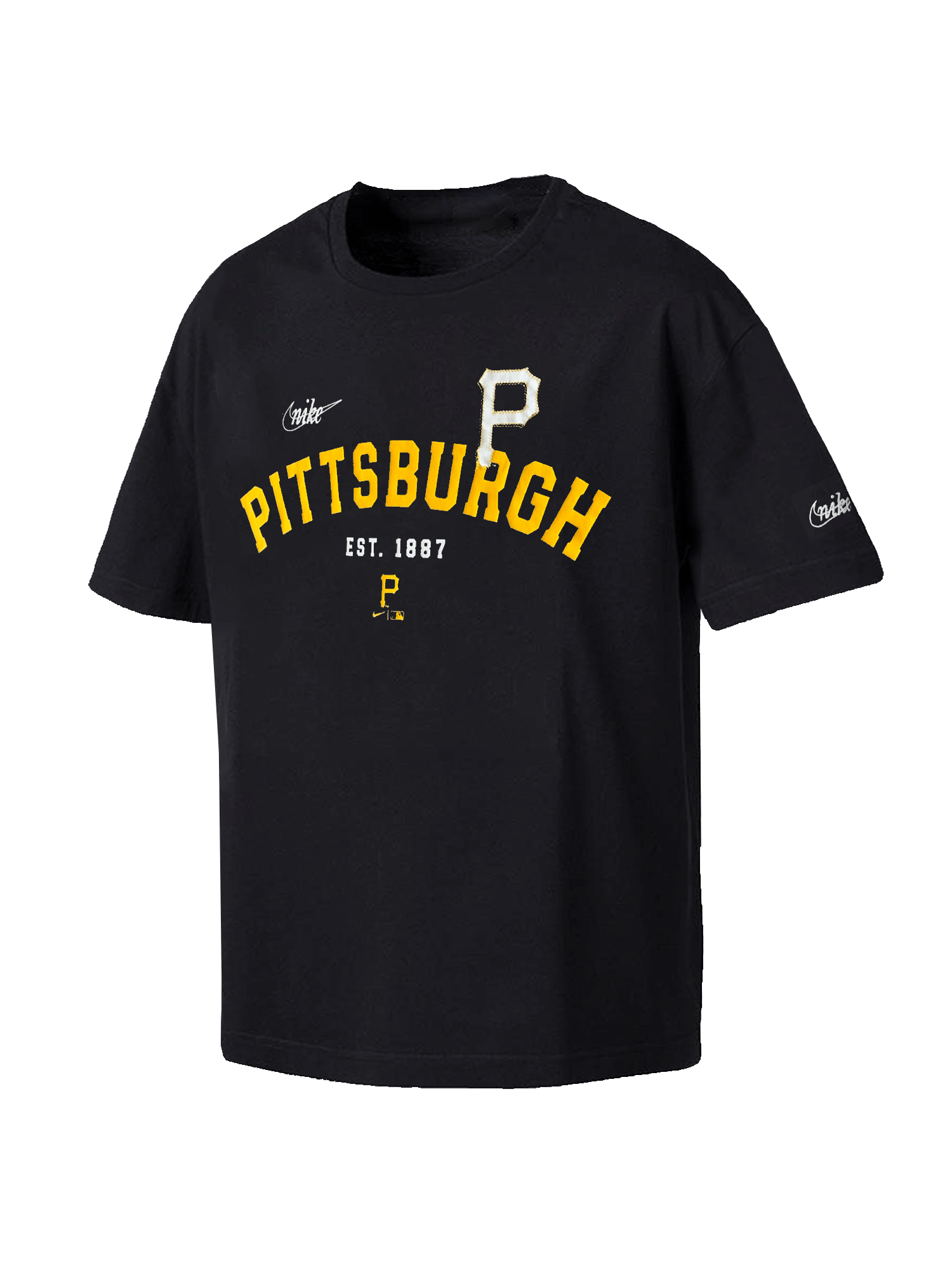 Nike T-Shirts Pittsburgh Pirates Nike MLB Rewind Oversized Heavyweight T-Shirt - Black