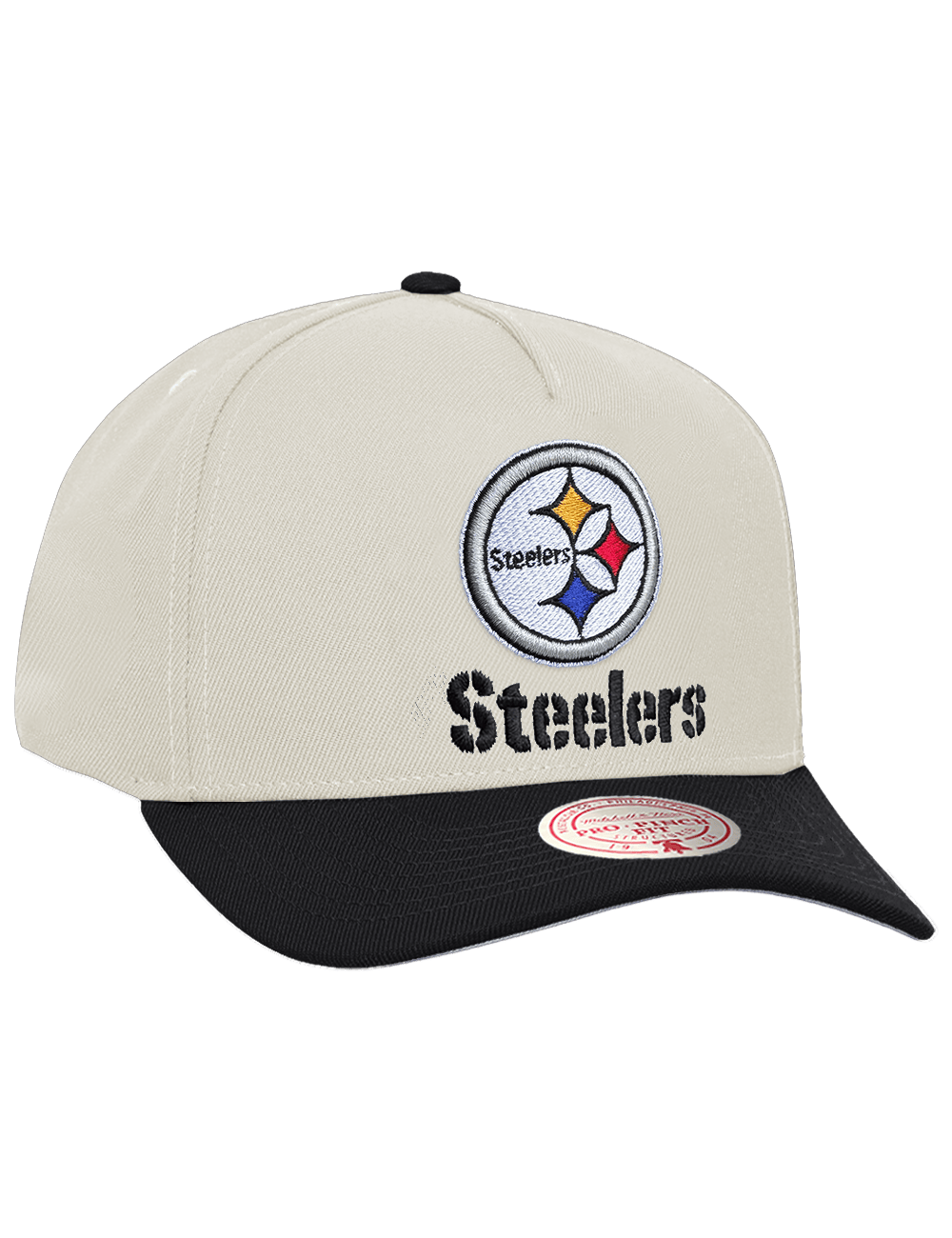 Mitchell And Ness Caps OSFM Pittsburgh Steelers Mitchell & Ness NFL Throwback Pro Pinch Snapback Hat - Chrome