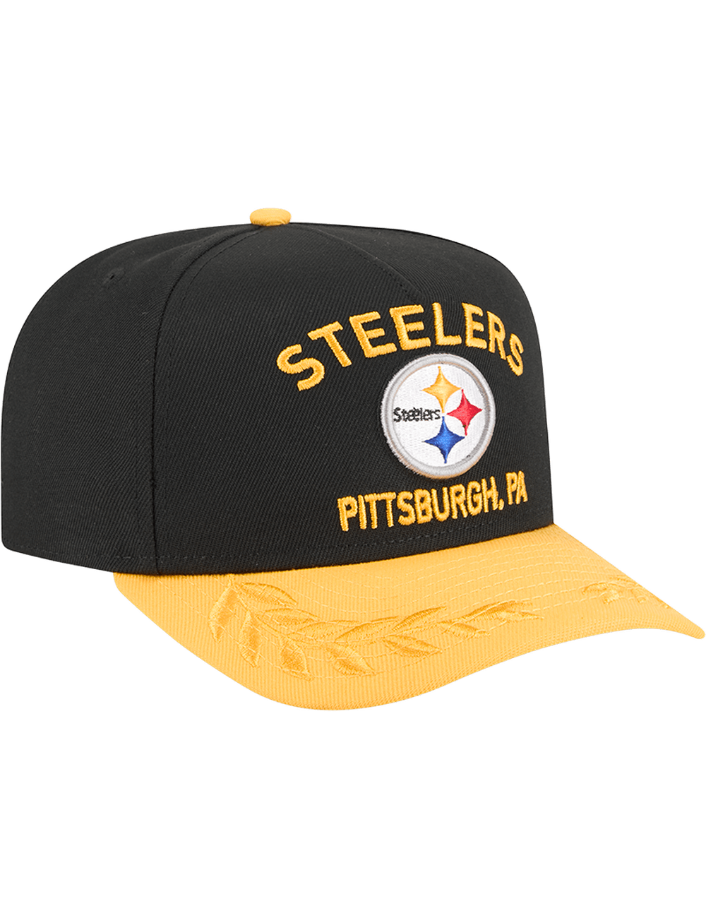 New Era Caps Pittsburgh Steelers New Era NFL 25 Draft Pre-Curved 9FIFTY A-Frame Snapback Hat - Black
