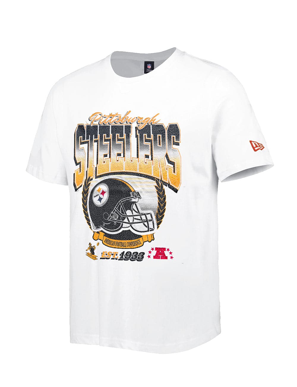 New Era T-Shirts Pittsburgh Steelers New Era NFL Helmet Crest T-Shirt - White