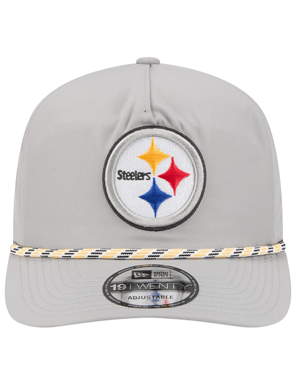 New Era Caps Pittsburgh Steelers New Era NFL Team Rope 19TWENTY Pre-Curved Snapback Hat - Grey