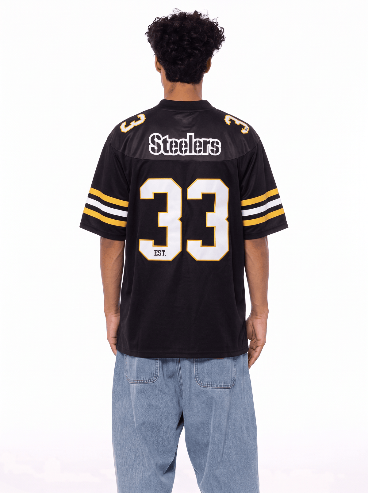 Majestic Athletic Jerseys Pittsburgh Steelers NFL Team Foundation Mesh Jersey - Black