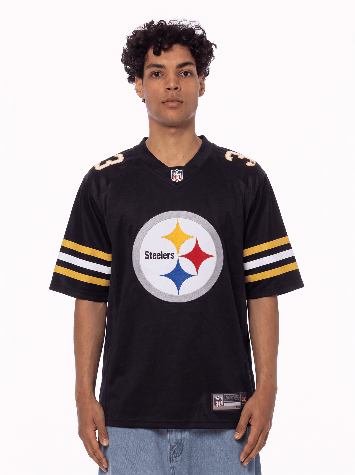 Majestic Athletic Jerseys Pittsburgh Steelers NFL Team Foundation Mesh Jersey - Black