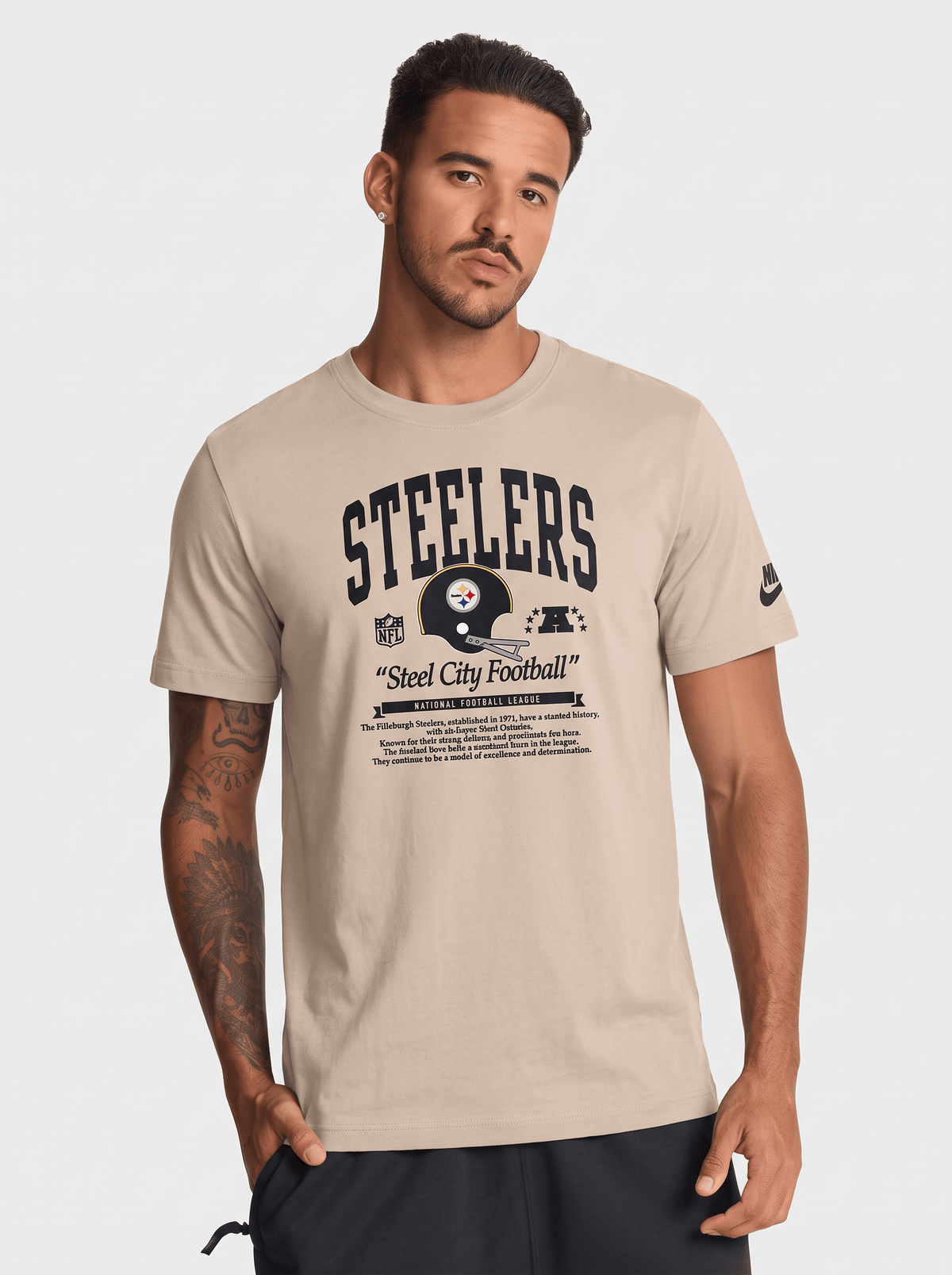 Nike T-Shirts Pittsburgh Steelers Nike NFL Rewind 2 Hit T-Shirt - Sand