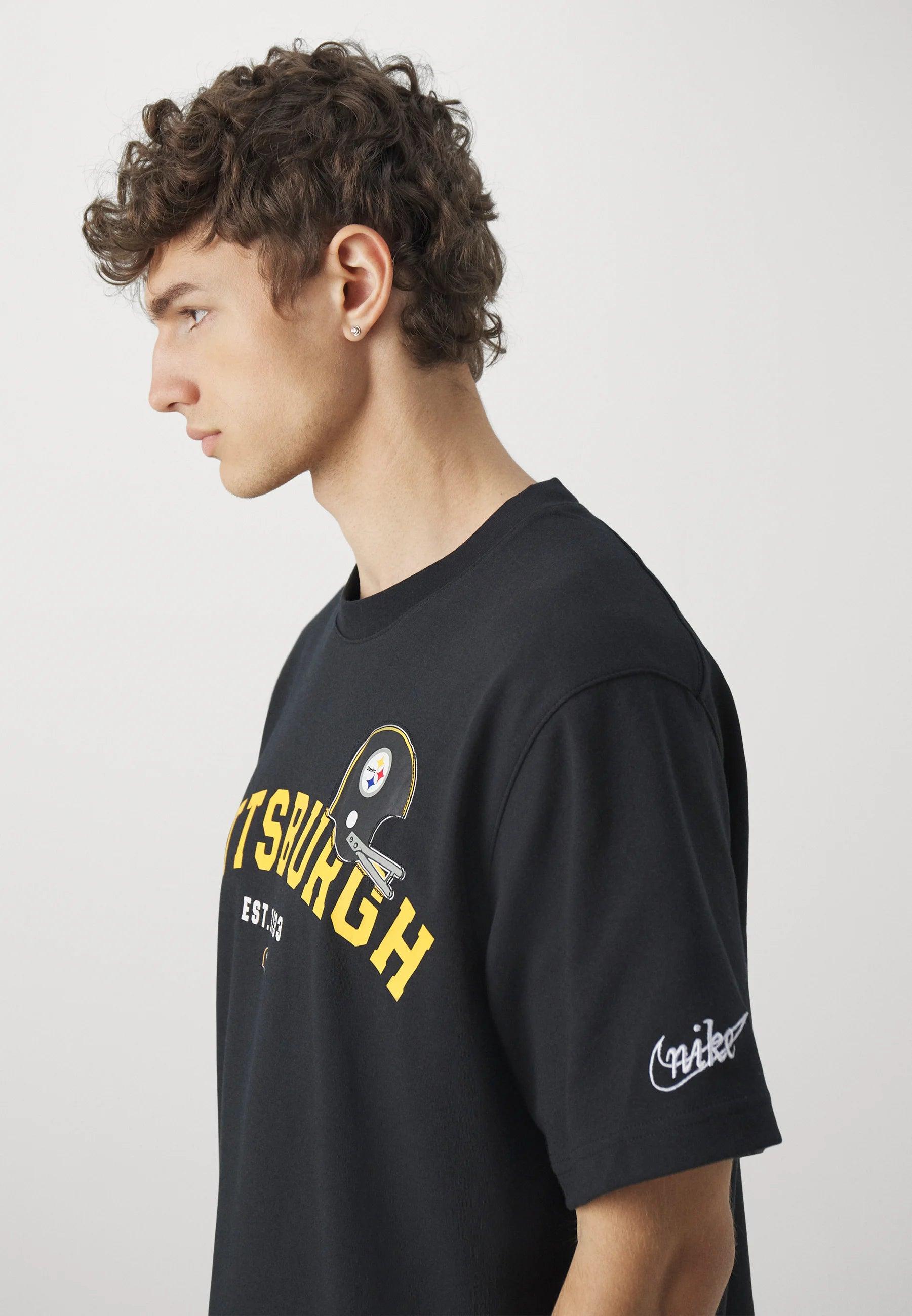 Nike T-Shirts Pittsburgh Steelers Nike NFL Rewind Oversized Heavyweight T-Shirt - Black