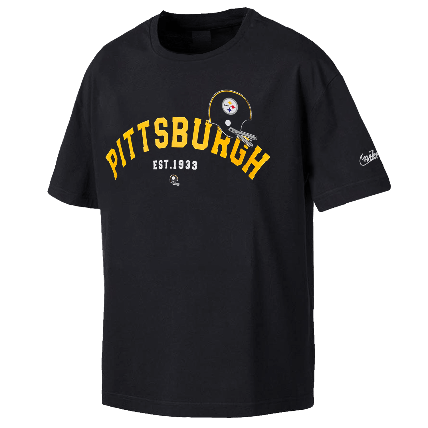 Nike T-Shirts Pittsburgh Steelers Nike NFL Rewind Oversized Heavyweight T-Shirt - Black