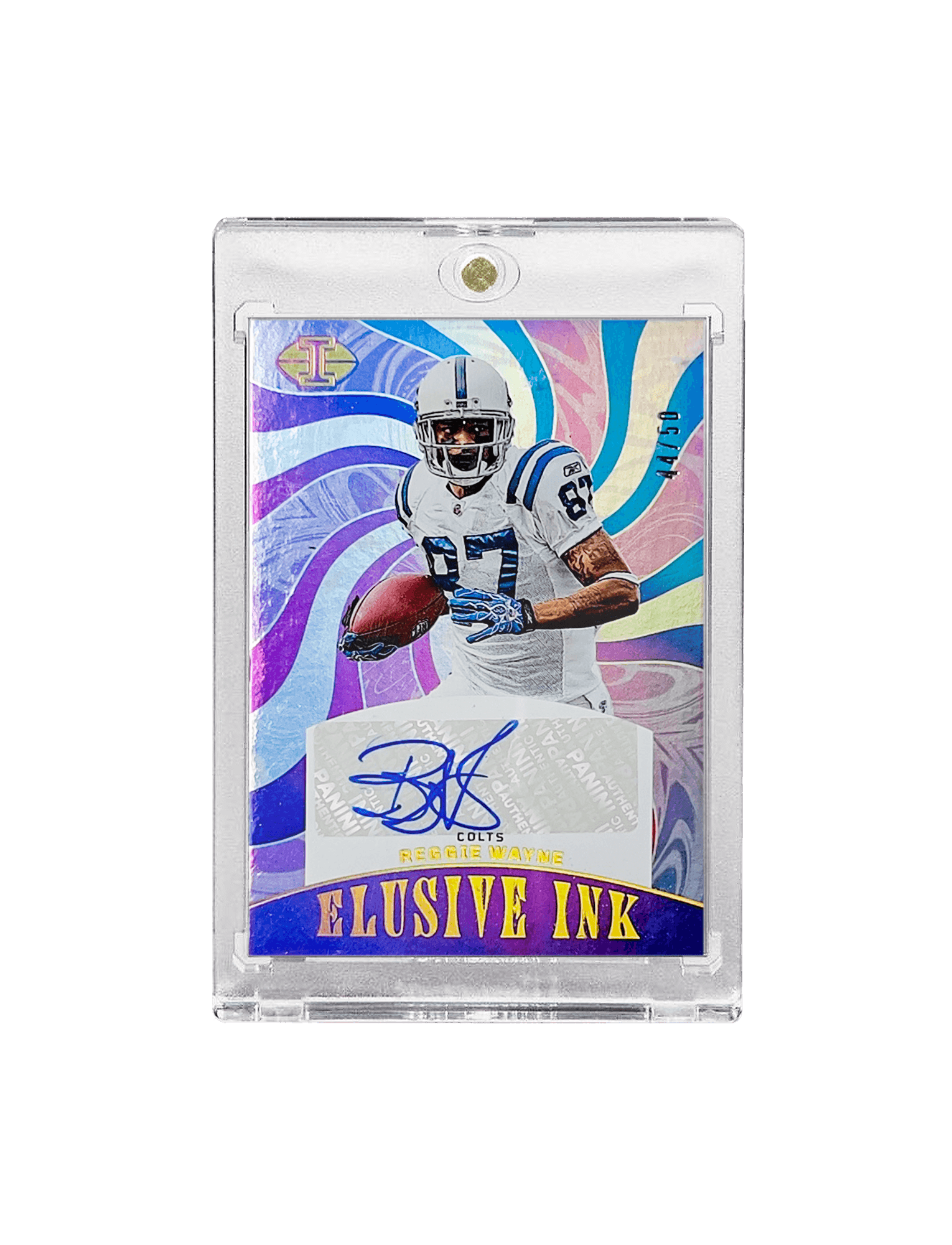 Panini Cards Reggie Wayne Indianapolis Colts Panini NFL Illusions 23 Elusive Ink /50 Card