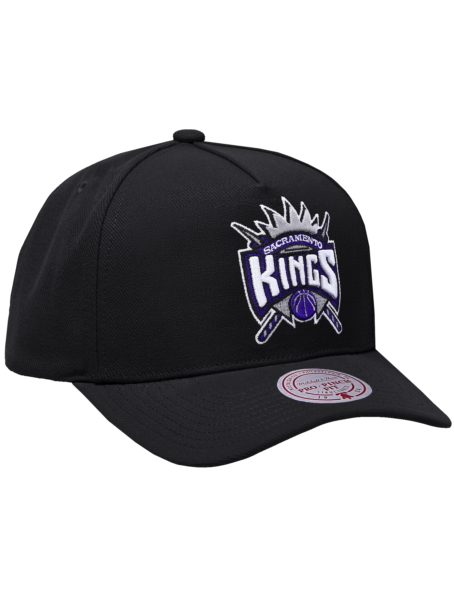 Mitchell And Ness Caps Sacramento Kings Mitchell & Ness NBA HWC Pro Pinch Snapback Hat - Black
