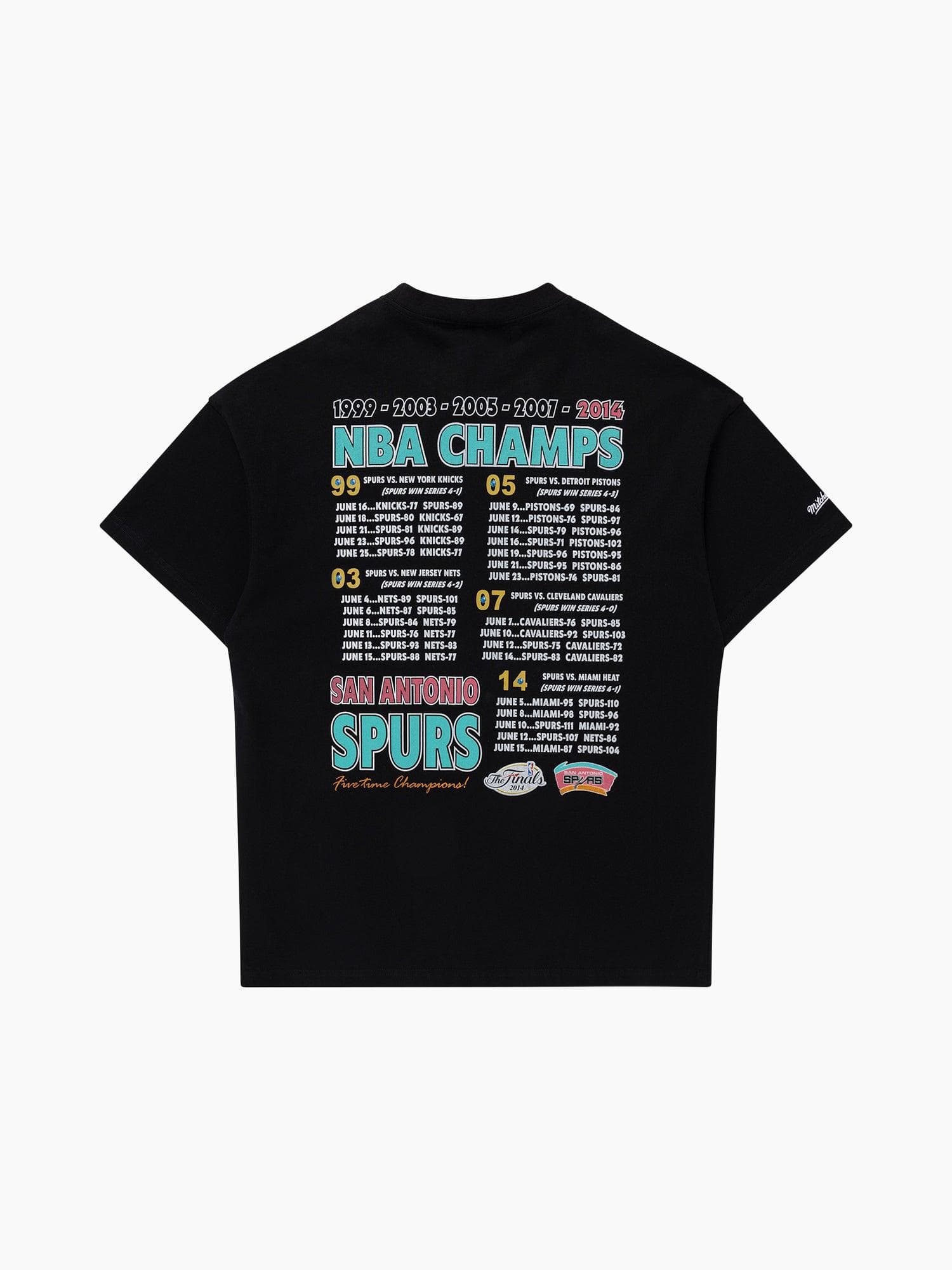 Mitchell And Ness T-Shirts San Antonio Spurs Mitchell & Ness NBA 14 Champs Tour Vintage T-Shirt - Vintage Black