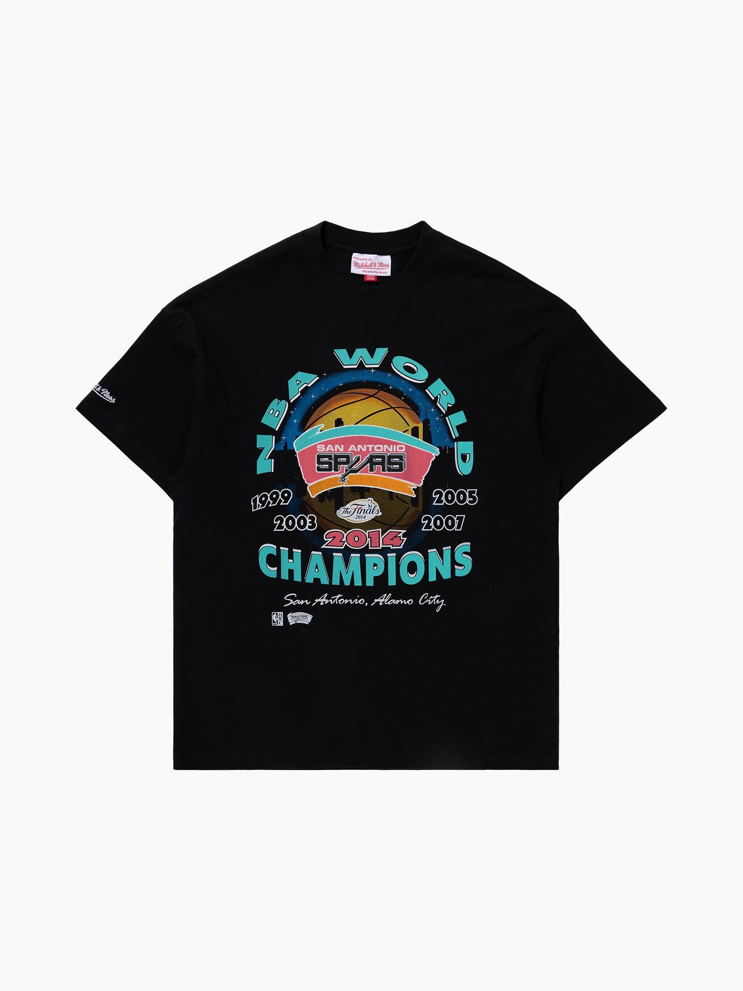 Mitchell And Ness T-Shirts San Antonio Spurs Mitchell & Ness NBA 14 Champs Tour Vintage T-Shirt - Vintage Black