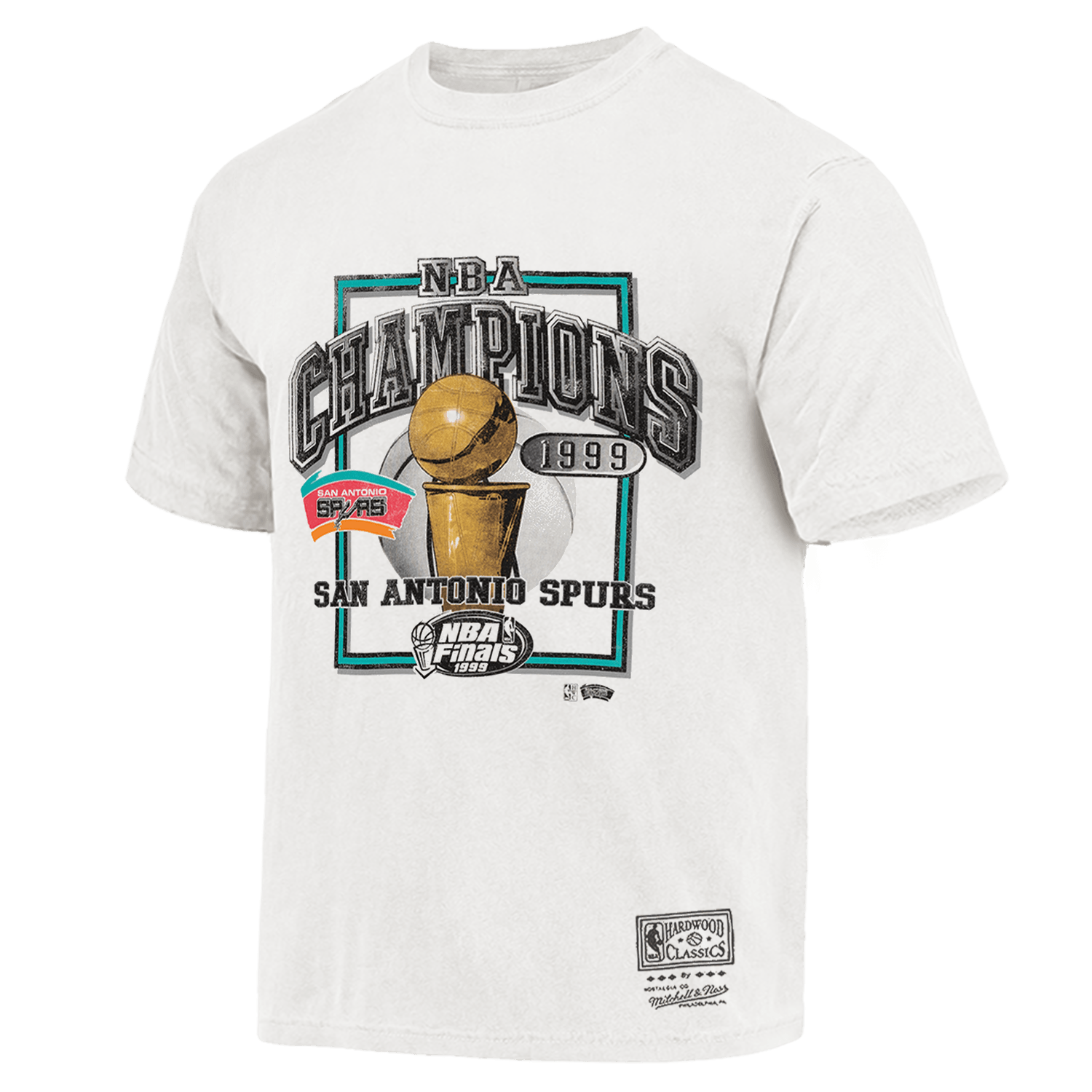 Mitchell And Ness T-Shirts San Antonio Spurs Mitchell & Ness NBA 99 Champs Vintage T-Shirt - Vintage White