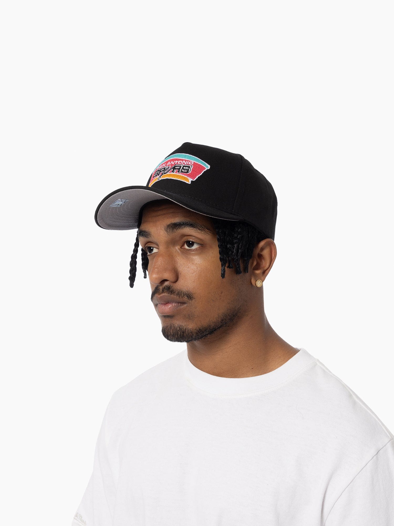 Mitchell And Ness Caps San Antonio Spurs Mitchell & Ness NBA HWC Pro Pinch Snapback Hat - Black