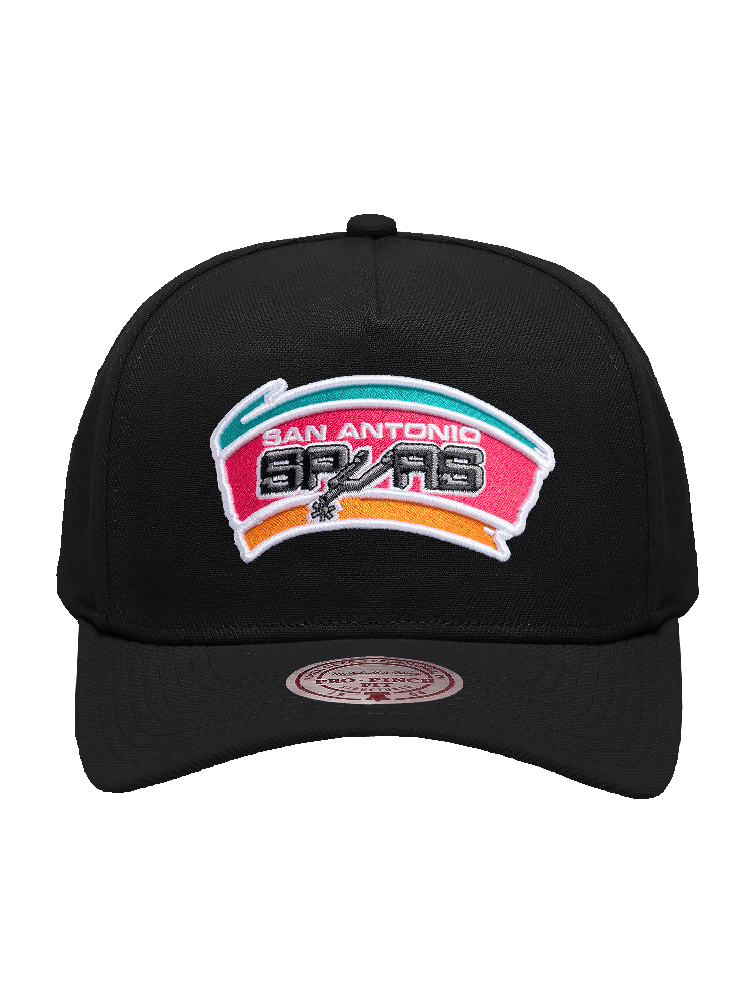 Mitchell And Ness Caps San Antonio Spurs Mitchell & Ness NBA HWC Pro Pinch Snapback Hat - Black