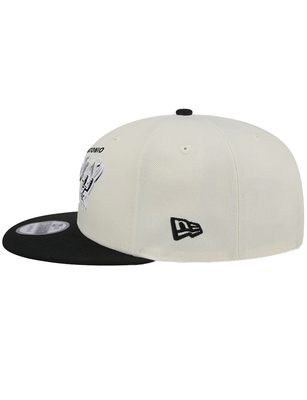 New Era Caps San Antonio Spurs New Era NBA 2 Tone Script 9FIFTY Snapback Hat - Chrome White
