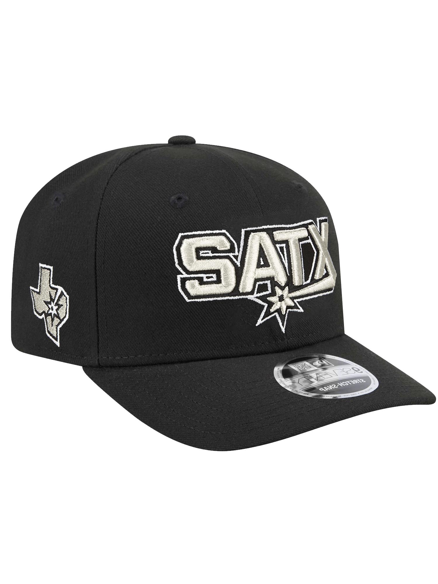 New Era Caps San Antonio Spurs New Era NBA Statement 9SEVENTY Stretch Snapback Hat - Black