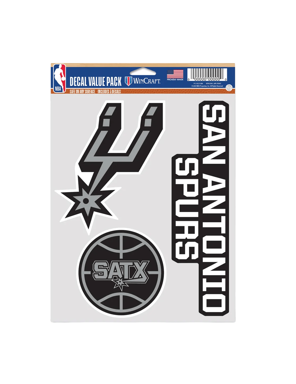 Wincraft Accessories San Antonio Spurs Wincraft NBA Team 3 Piece 5” x 7” Decal Set