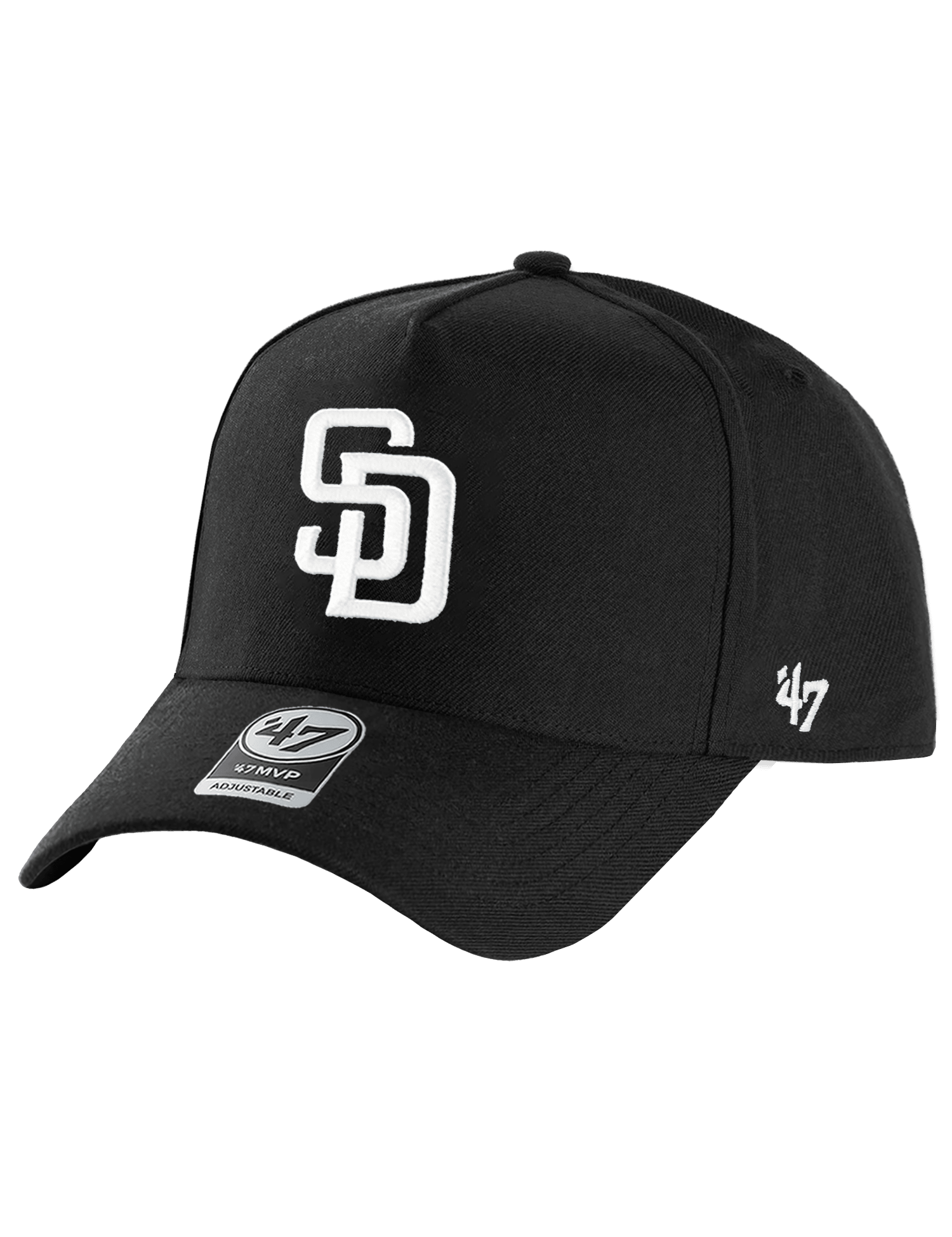 47 Brand Caps San Diego Padres '47 MLB Monochrome MVP DT Snapback Hat - Black