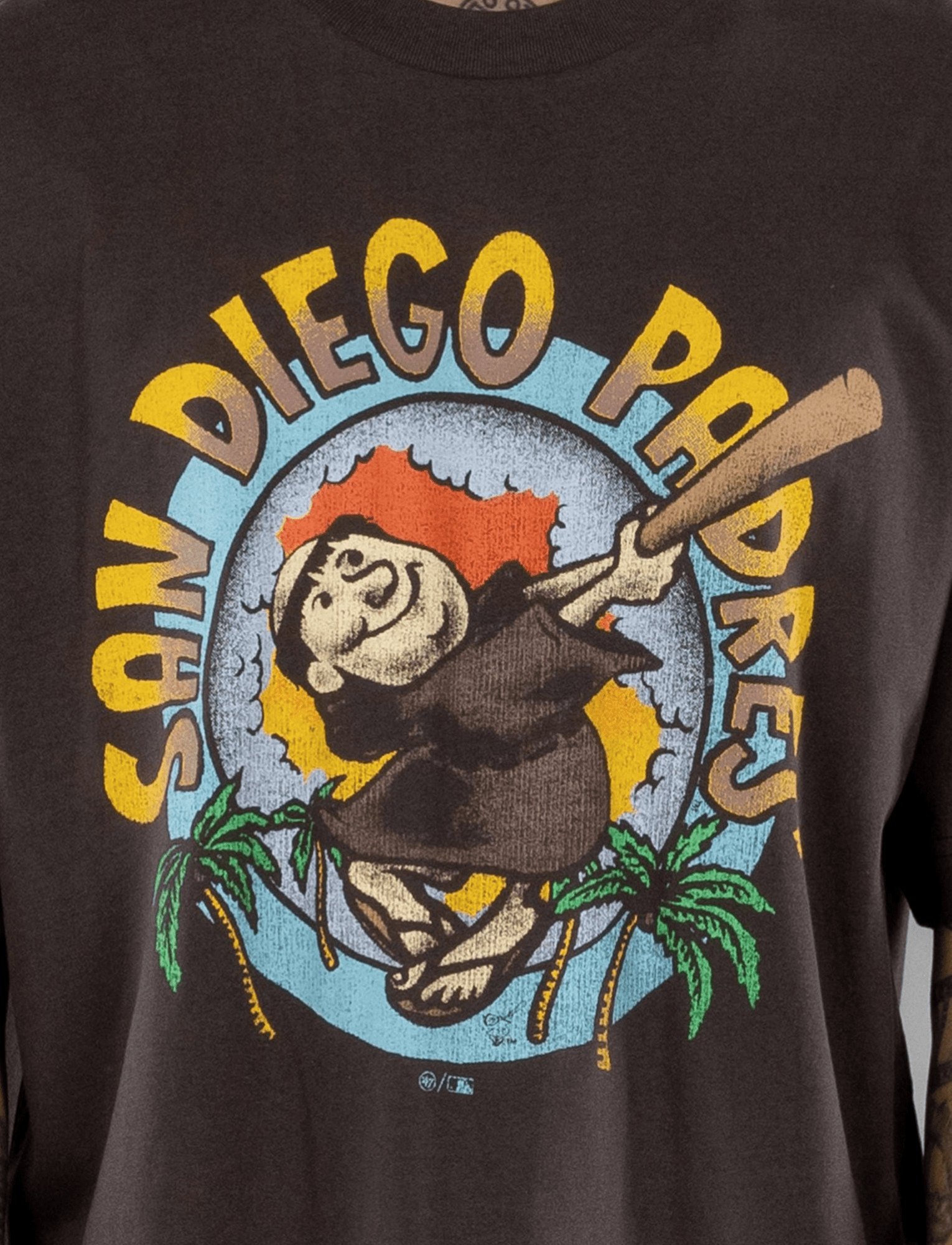 47 Brand T-Shirts San Diego Padres '47 MLB Throwback Vintage Foundation T-Shirt - Carbonite