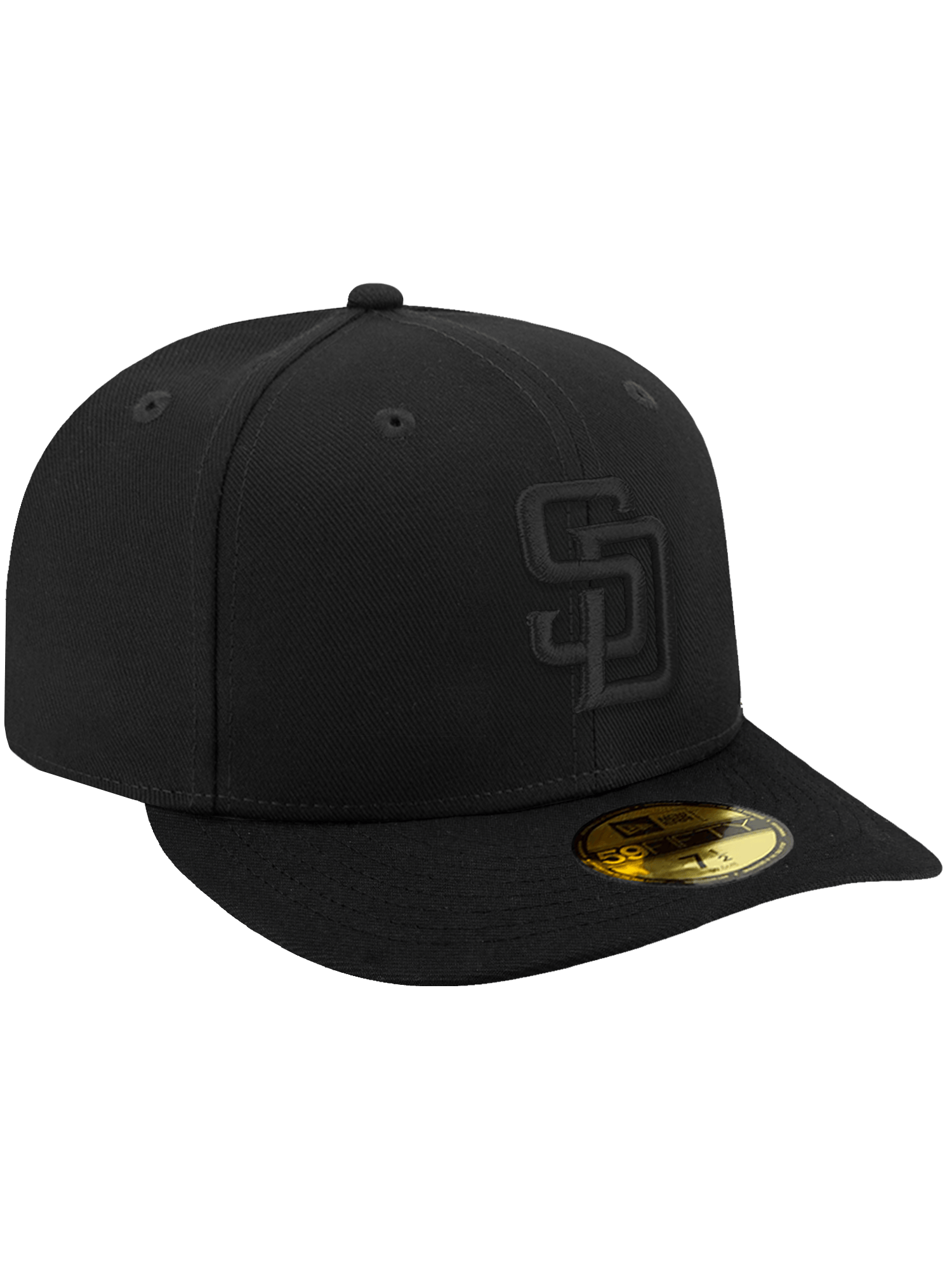 New Era Caps San Diego Padres New Era MLB Black On Black 59FIFTY Pre-Curved Fitted Hat