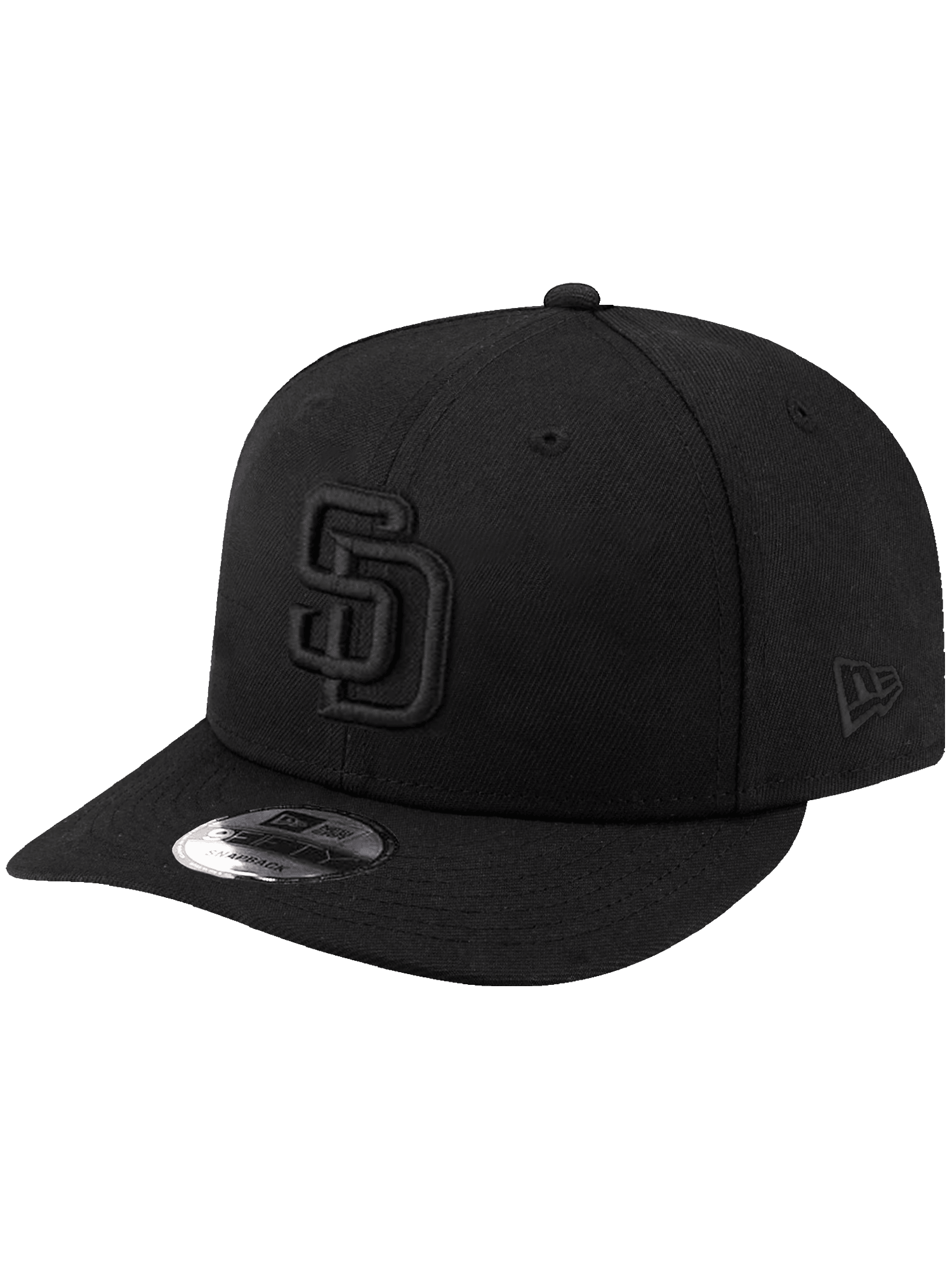 New Era Caps San Diego Padres New Era MLB Black On Black 9FIFTY Pre-Curved Snapback Hat