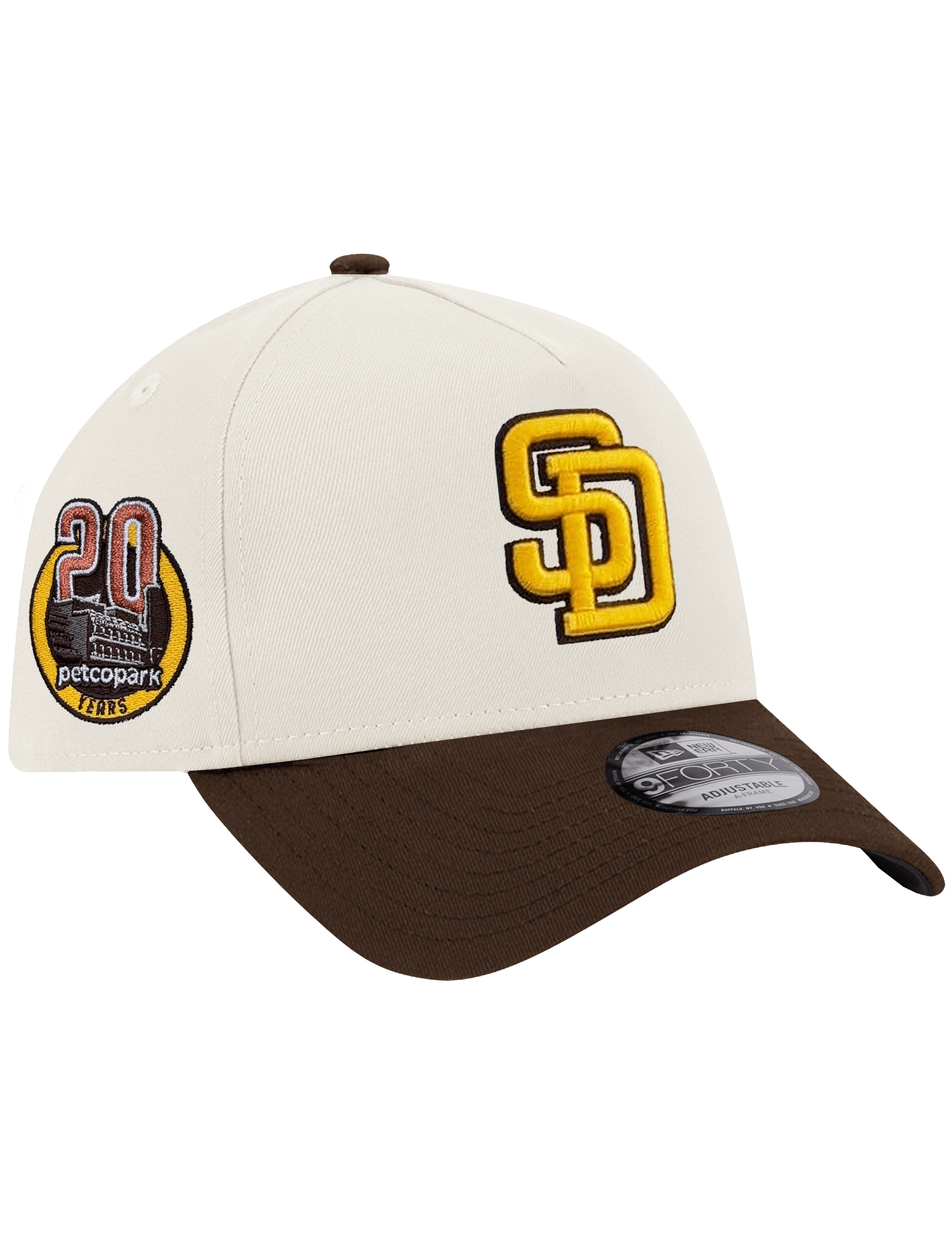New Era Caps San Diego Padres New Era MLB Petco Side Patch 9FORTY A-Frame Snapback Hat - Chrome