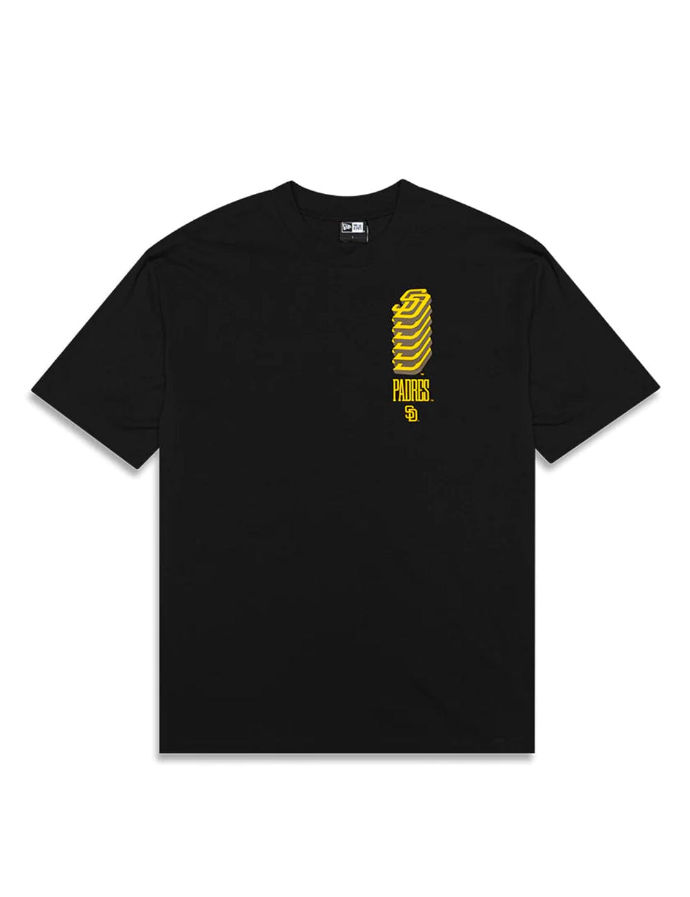 New Era T-Shirts San Diego Padres New Era MLB Stacked Oversized T-Shirt - Black