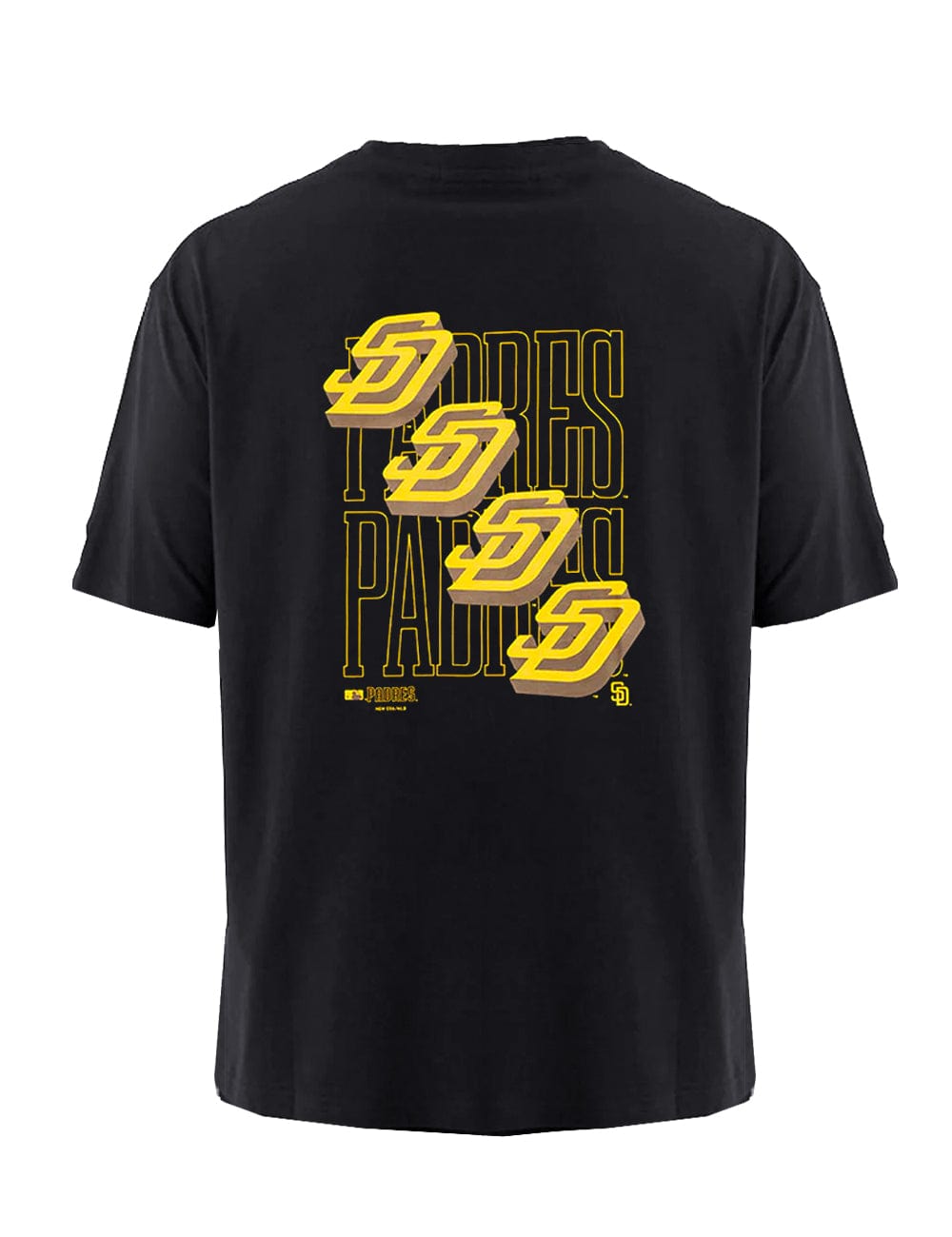 New Era T-Shirts San Diego Padres New Era MLB Stacked Oversized T-Shirt - Black